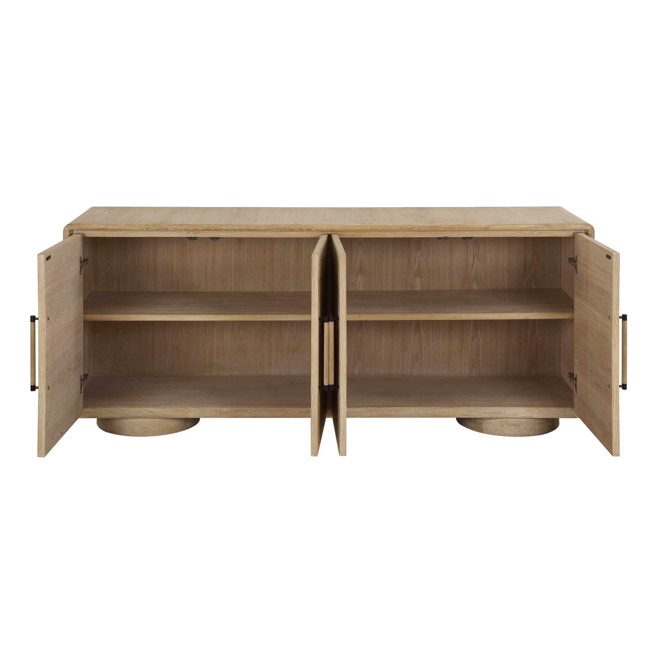 Uttermost Evanston 4 Door Natural Oak Cabinet