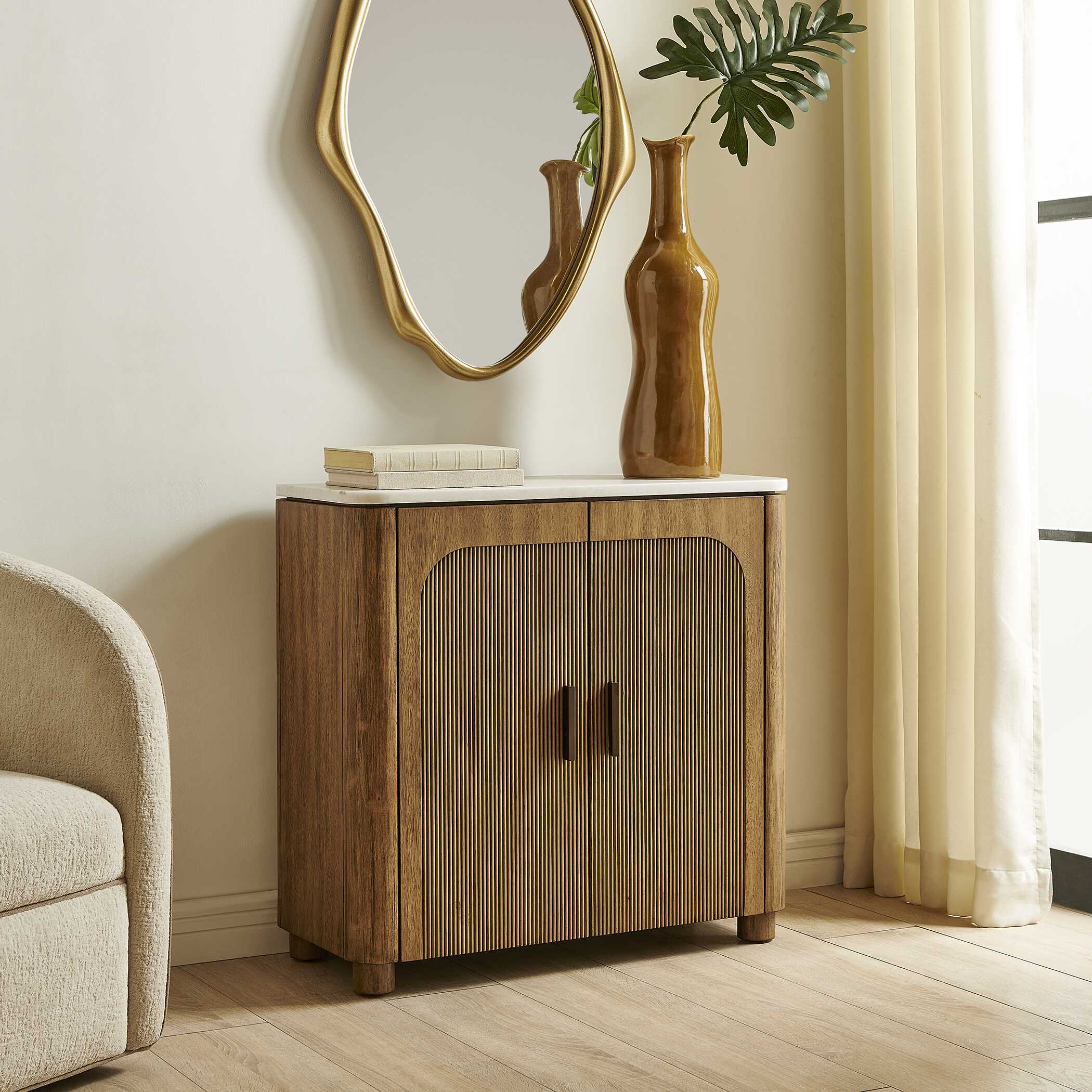 Uttermost Mebarak Reeded 2 Door Cabinet