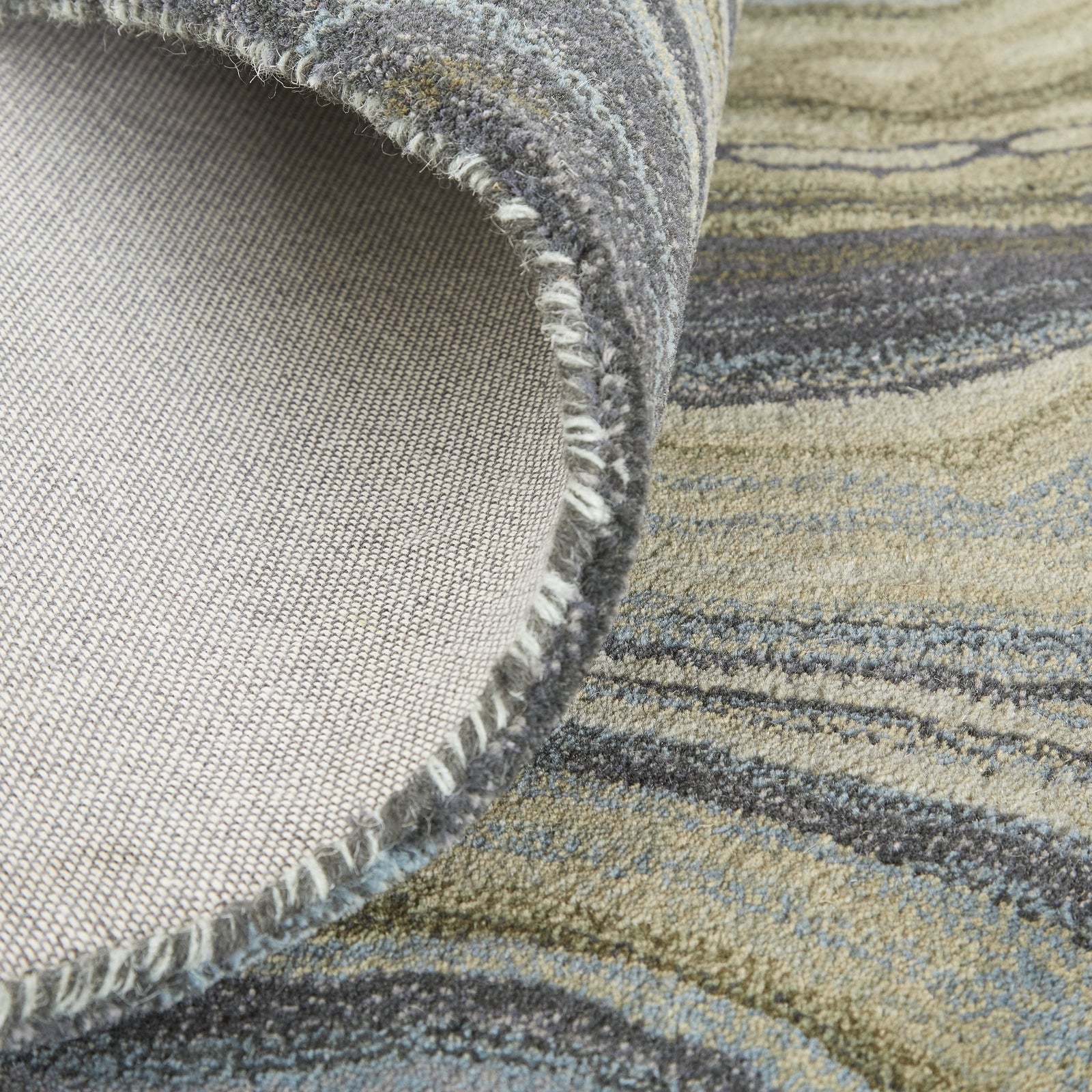 Feizy Amira 8631F Rug in Green / Gray