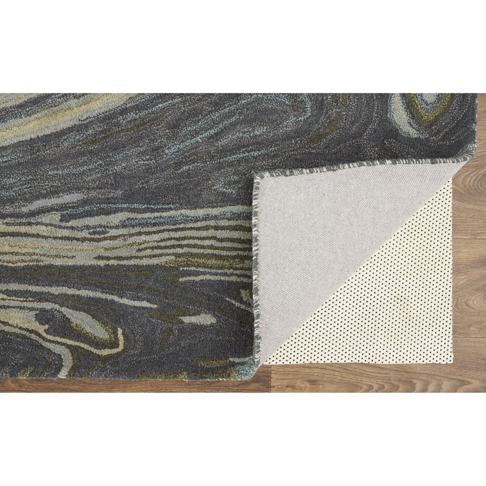 Feizy Amira 8631F Rug in Green / Gray