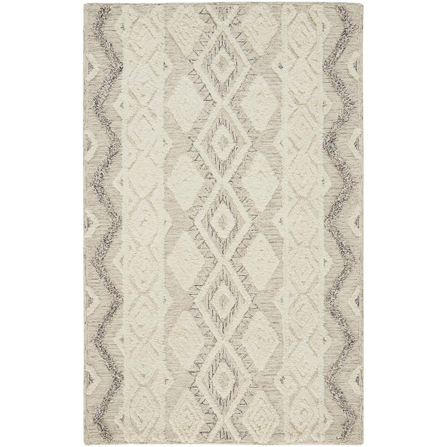 Feizy Anica 8006F Rug in Ivory / Gray