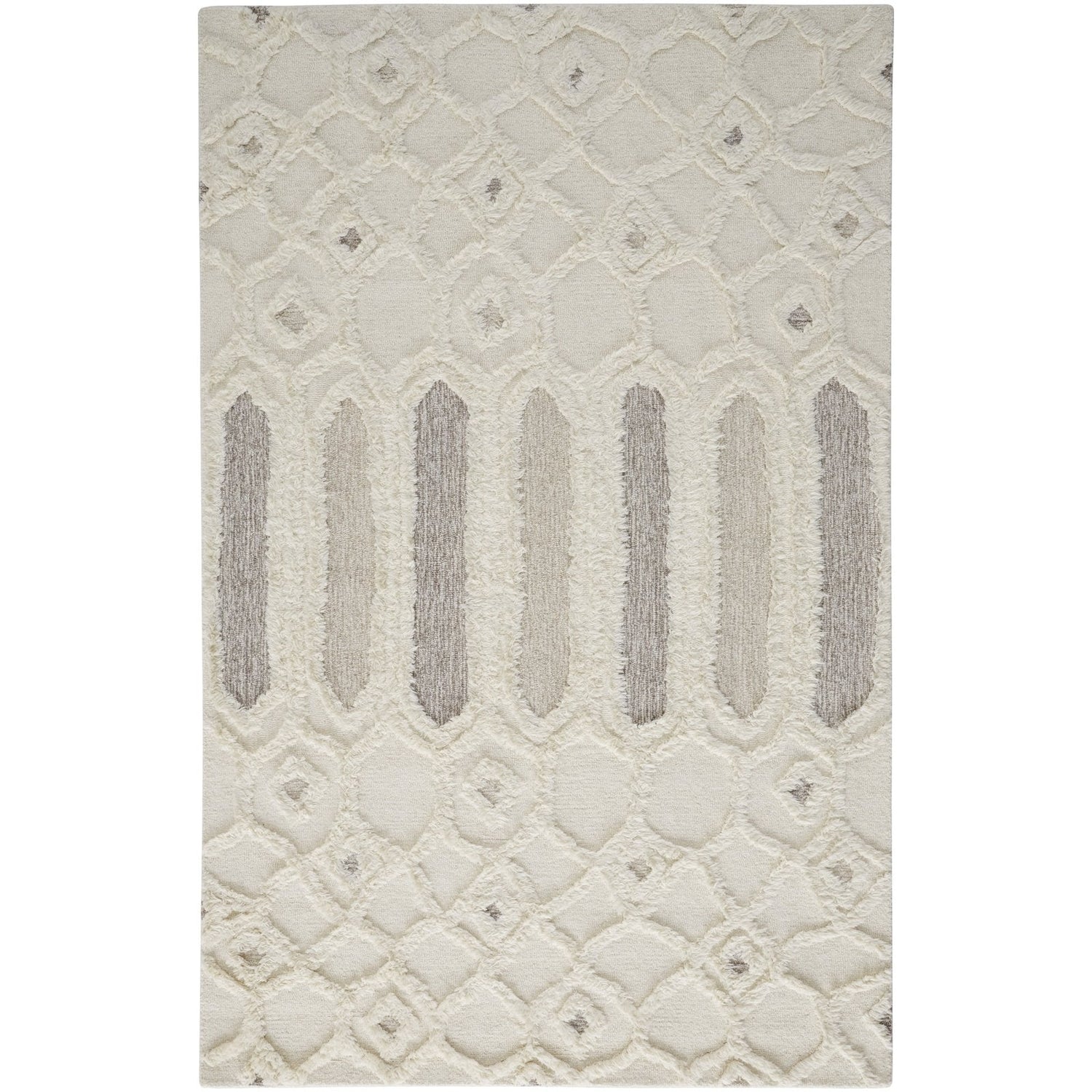 Feizy Anica 8013F Rug in Ivory / Taupe