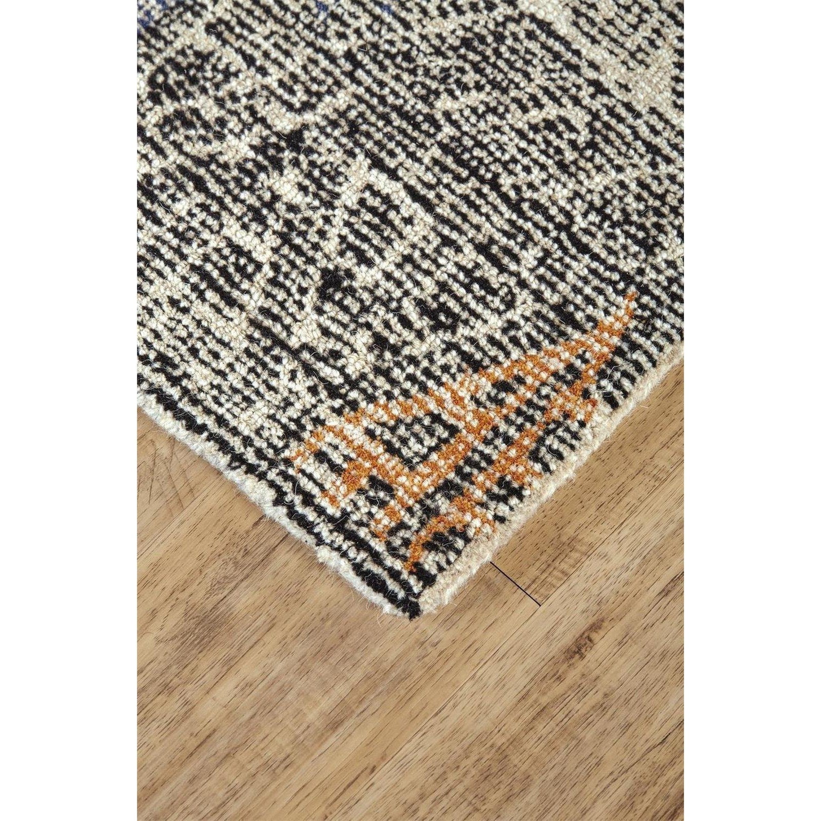 Feizy Arazad 8479F Rug in Black/Tangerine