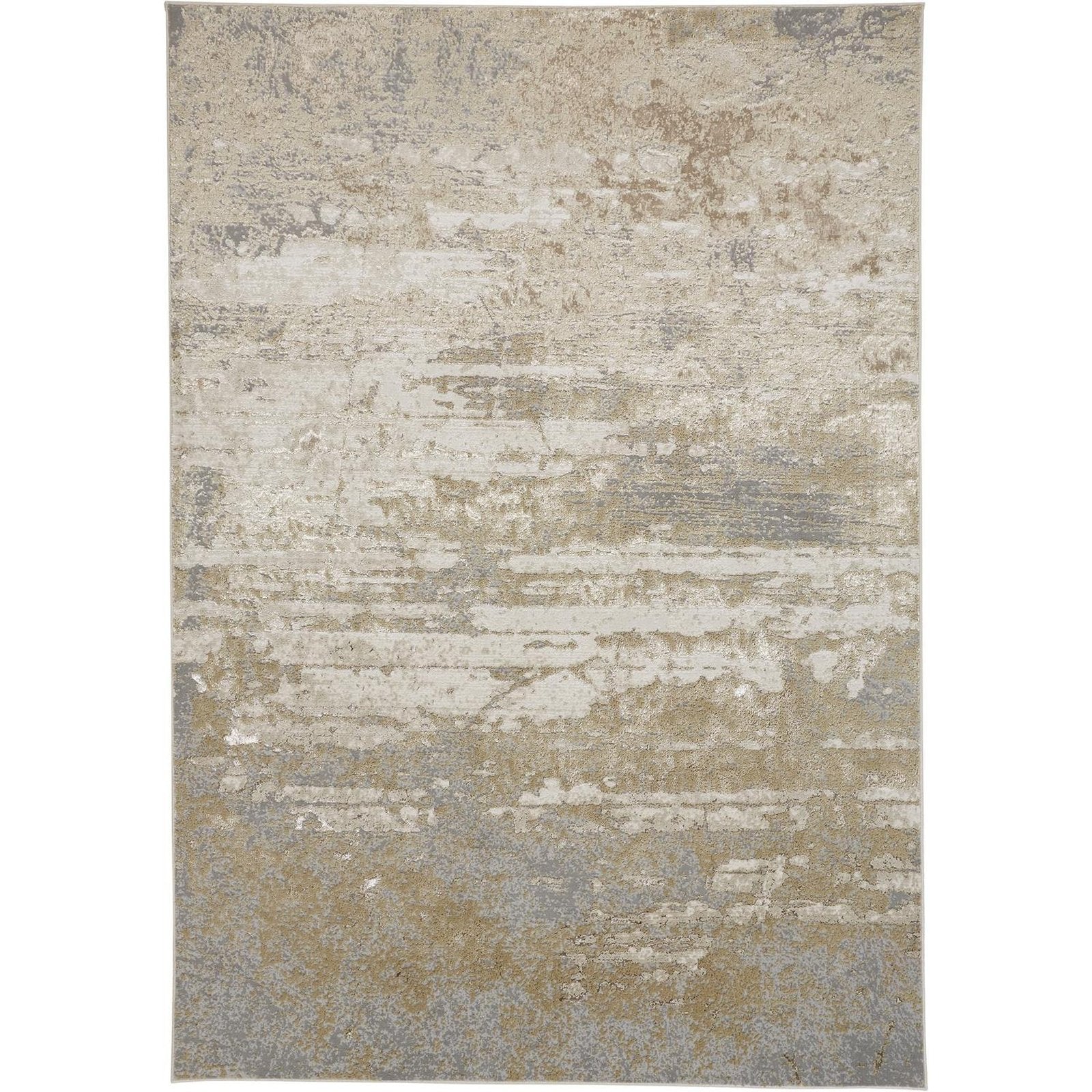 Feizy Aura 3567F Rug in Beige / Gold
