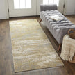 Feizy Aura 3567F Rug in Beige / Gold