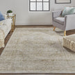 Feizy Aura 3734F Rug in Gold / Gray