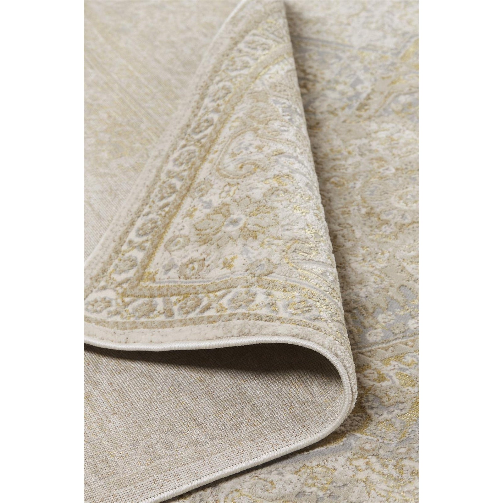 Feizy Aura 3734F Rug in Gold / Gray