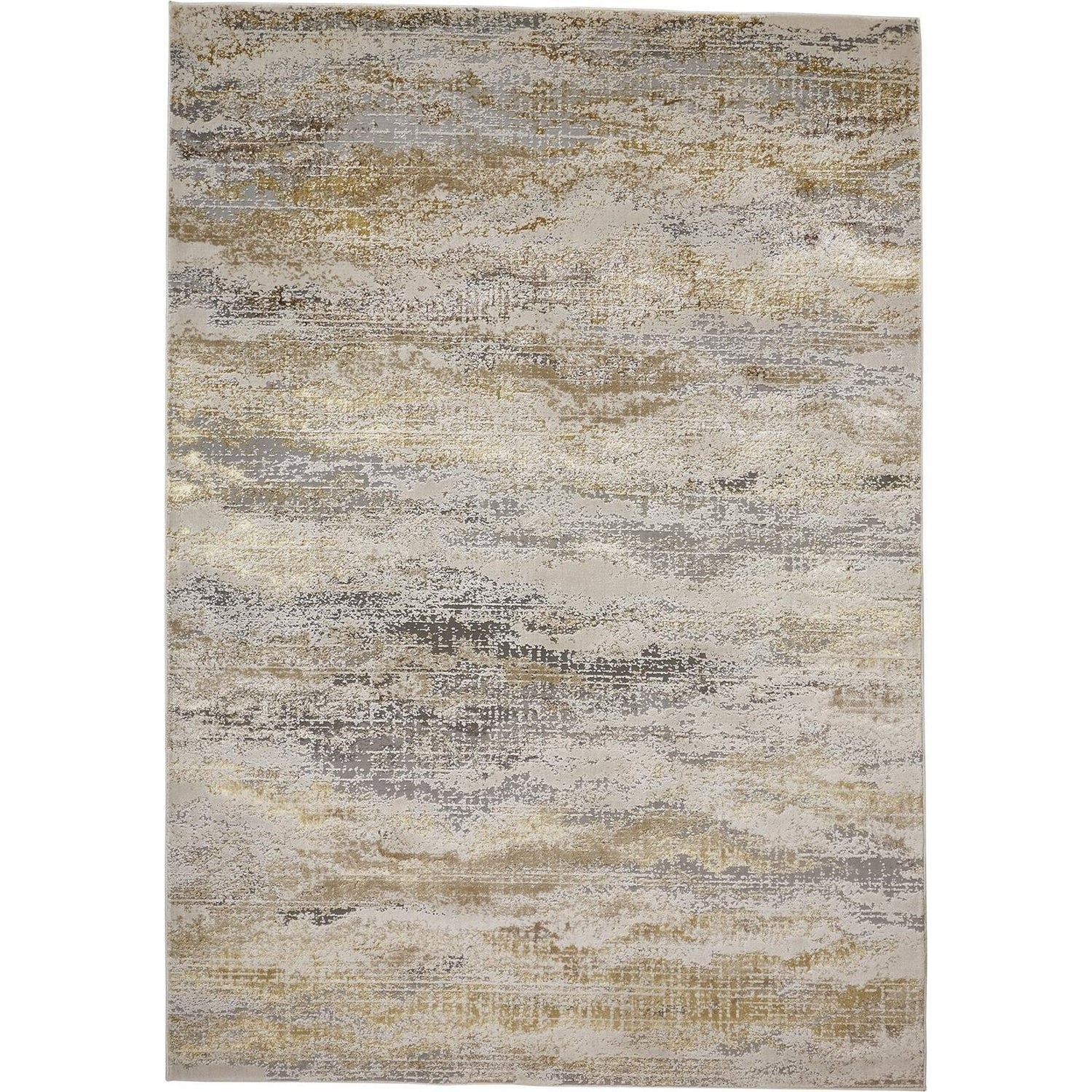Feizy Aura 3735F Rug in Beige / Gold