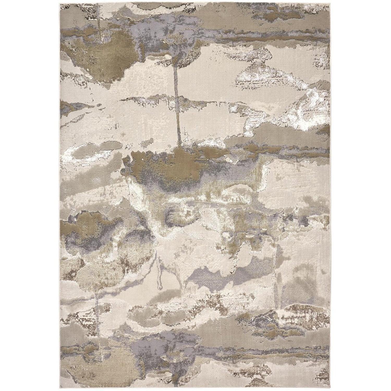 Feizy Aura 3737F Rug in Gold / Tan