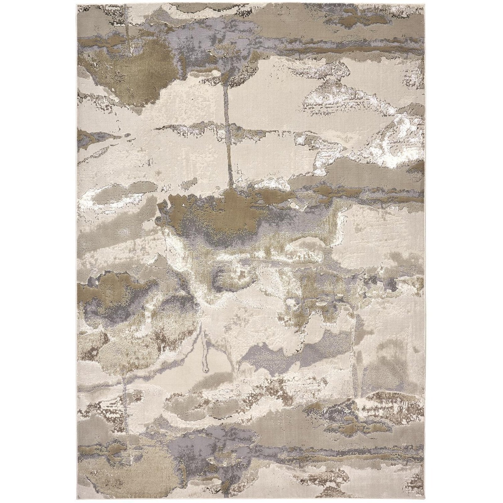 Feizy Aura 3737F Rug in Gold / Tan