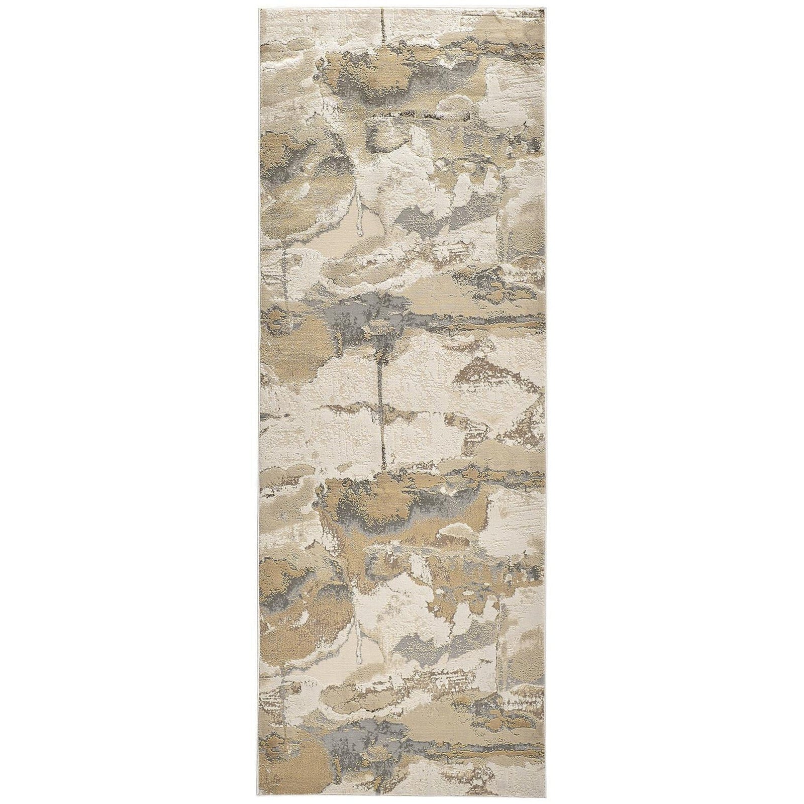 Feizy Aura 3737F Rug in Gold / Tan
