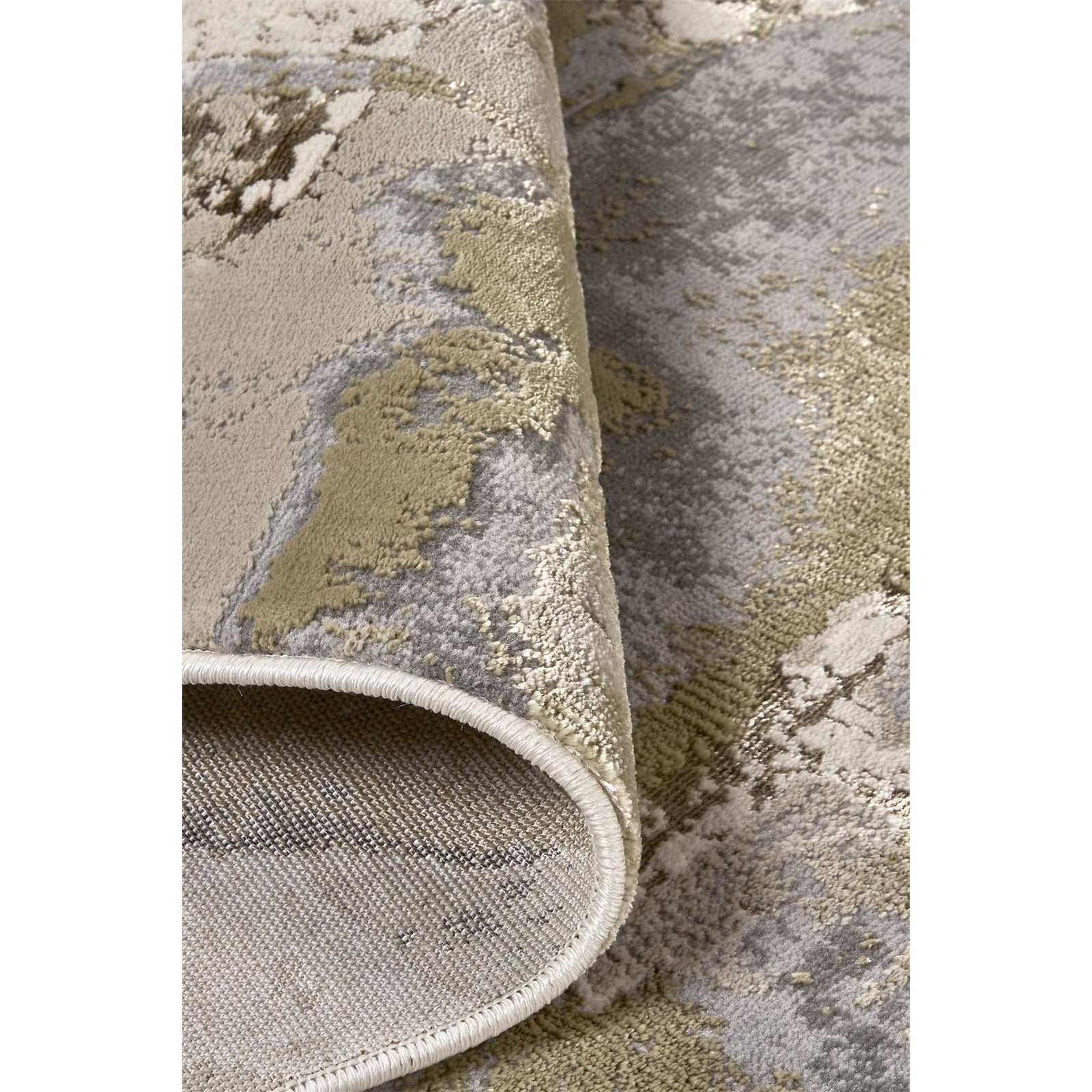 Feizy Aura 3737F Rug in Gold / Tan