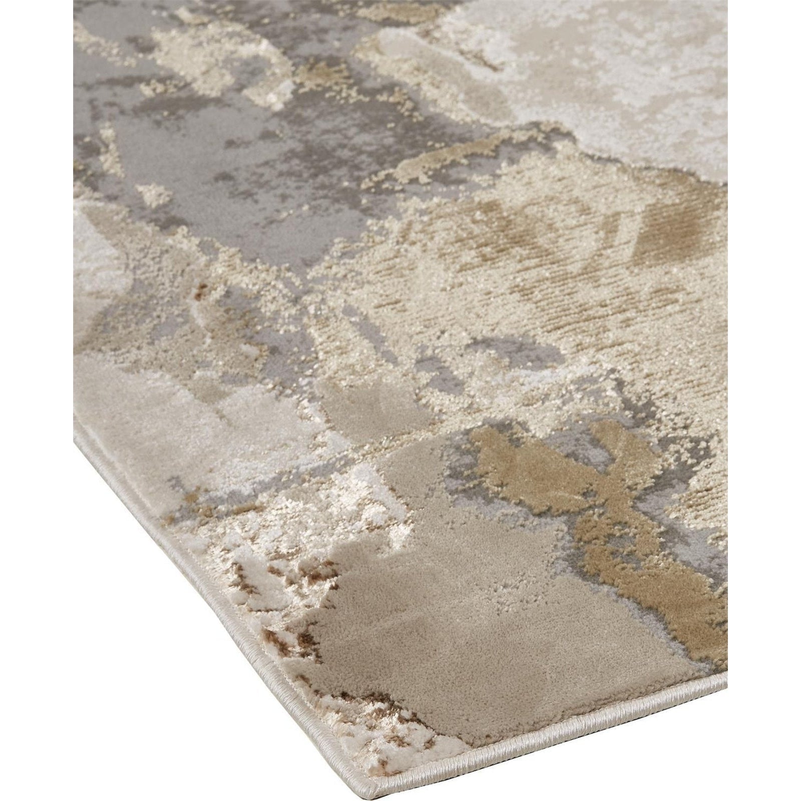 Feizy Aura 3737F Rug in Gold / Tan