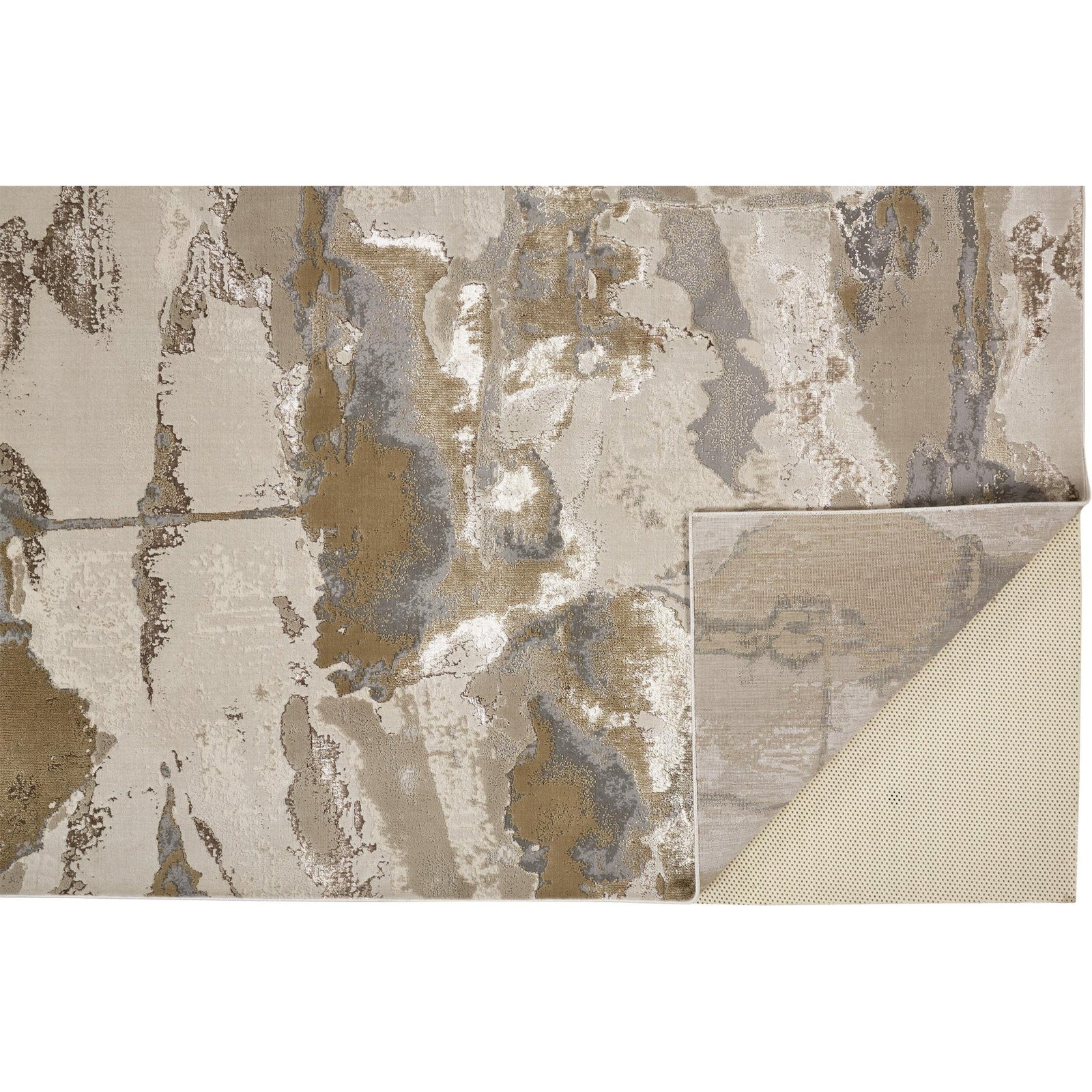 Feizy Aura 3737F Rug in Gold / Tan