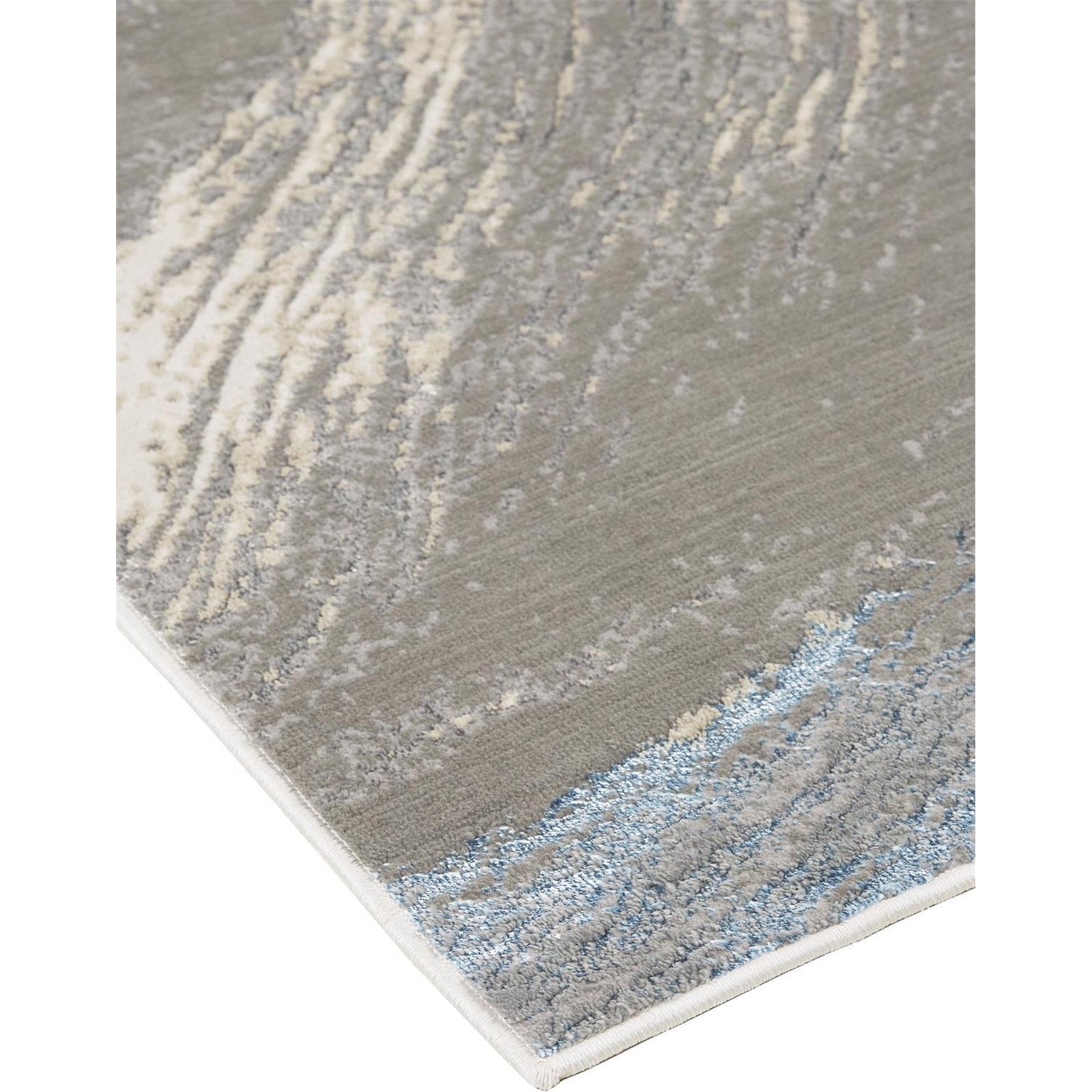 Feizy Azure 3524F Rug in Silver / Teal