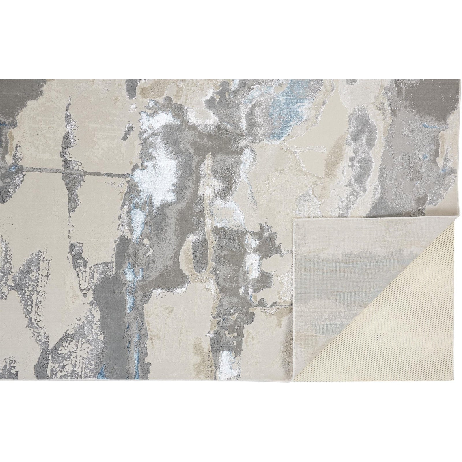 Feizy Azure 3525F Rug in Silver / Teal