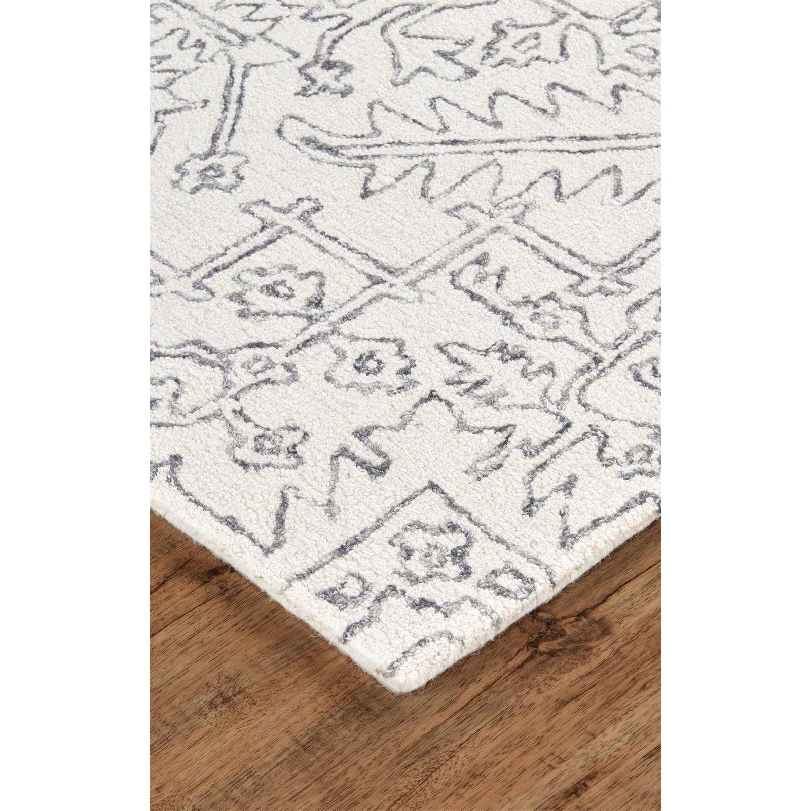 Feizy Belfort 8778F Rug in Ivory/Charcoal