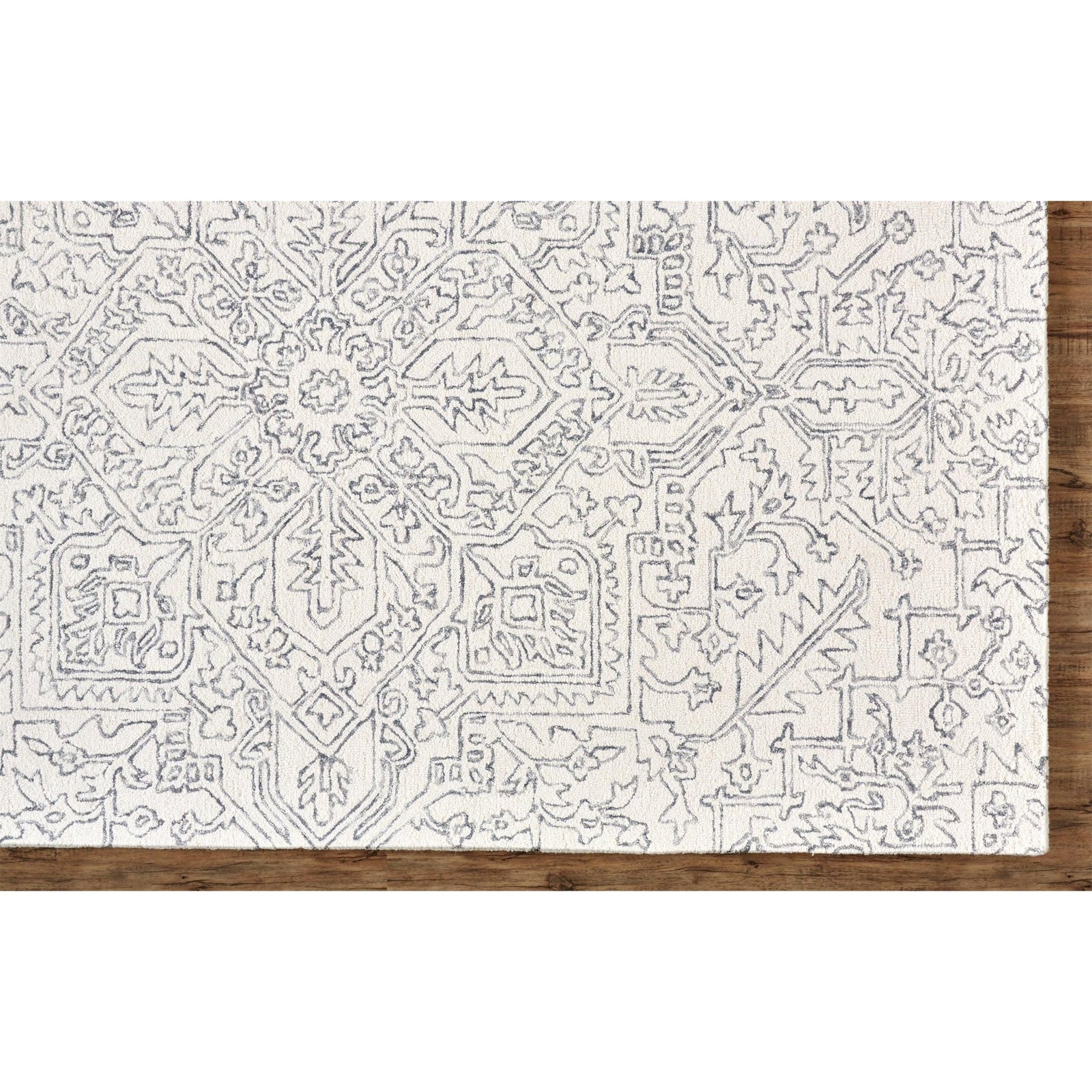 Feizy Belfort 8778F Rug in Ivory/Charcoal
