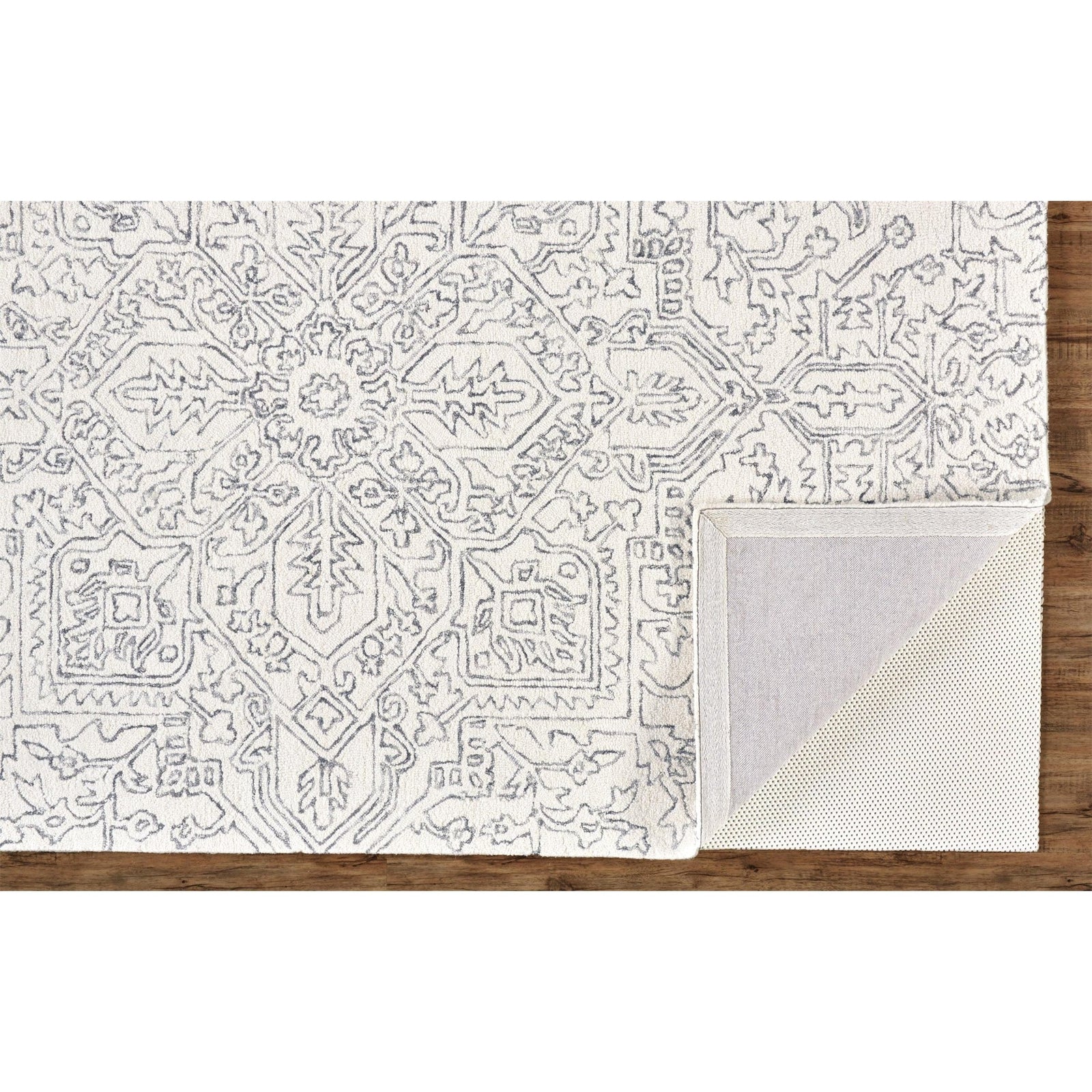 Feizy Belfort 8778F Rug in Ivory/Charcoal