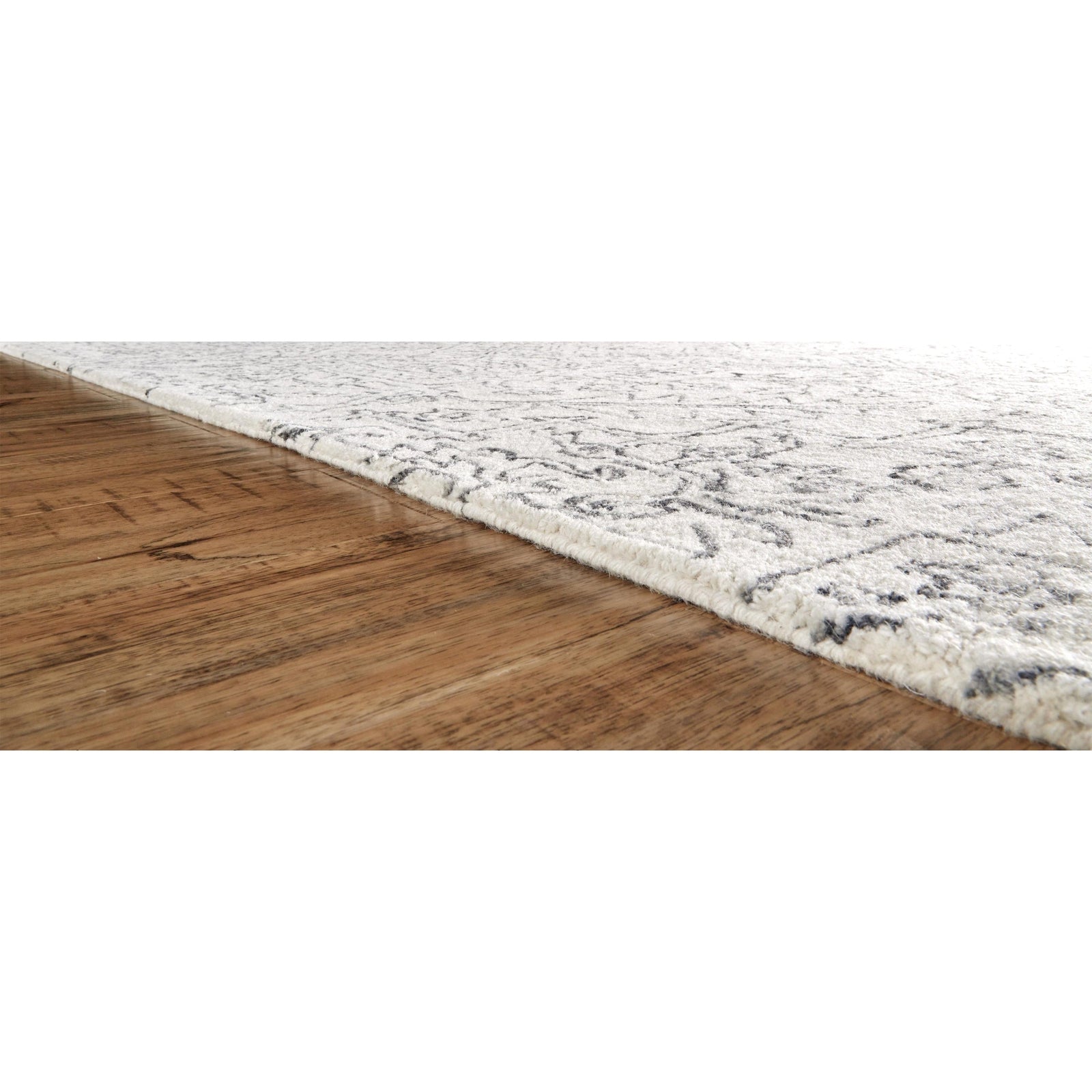 Feizy Belfort 8778F Rug in Ivory/Charcoal