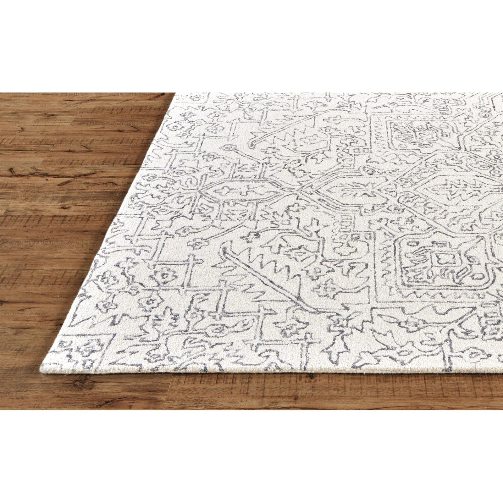 Feizy Belfort 8778F Rug in Ivory/Charcoal