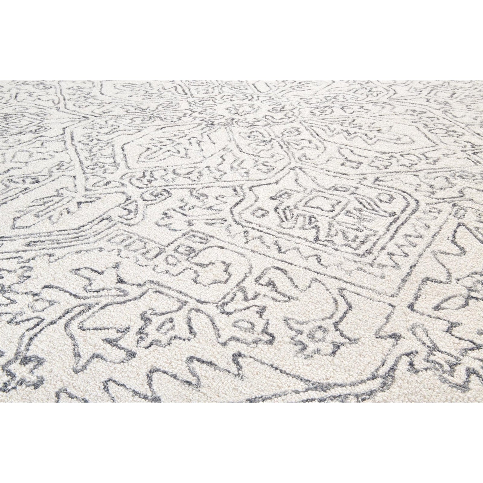 Feizy Belfort 8778F Rug in Ivory/Charcoal