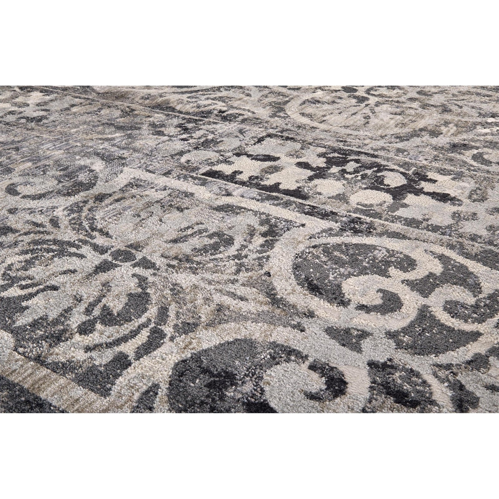 Feizy Kano 3871F Rug in Charcoal/Ivory