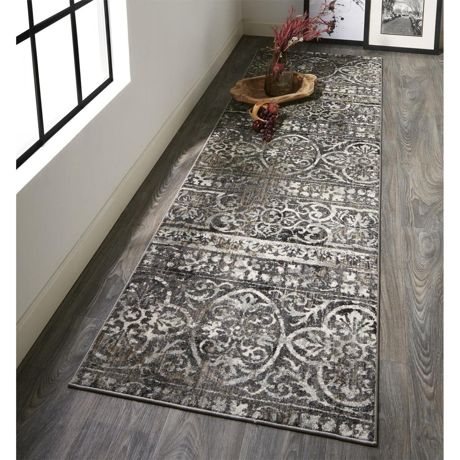 Feizy Kano 3871F Rug in Charcoal/Ivory