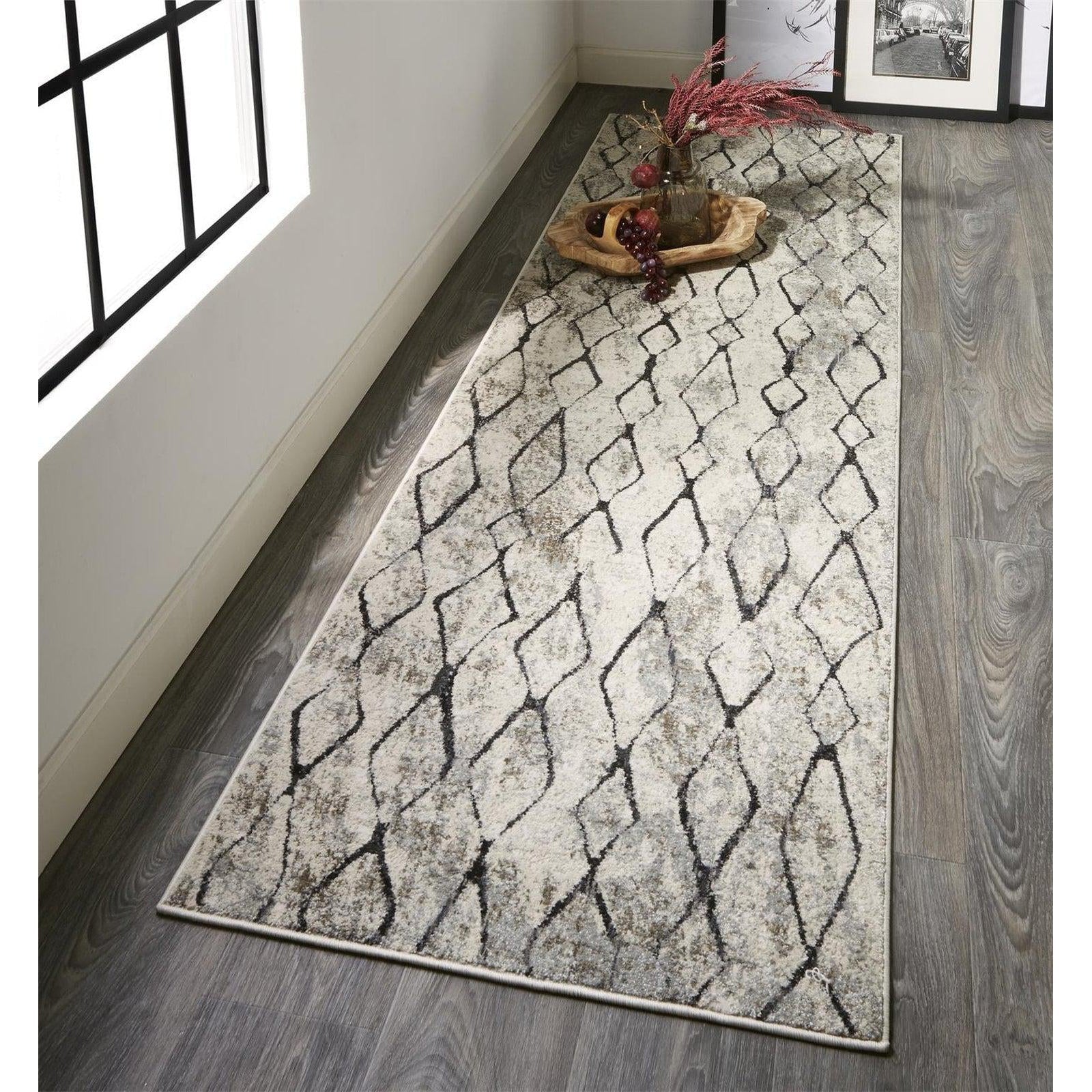 Feizy Kano 3872F Rug in Sand/Charcoal