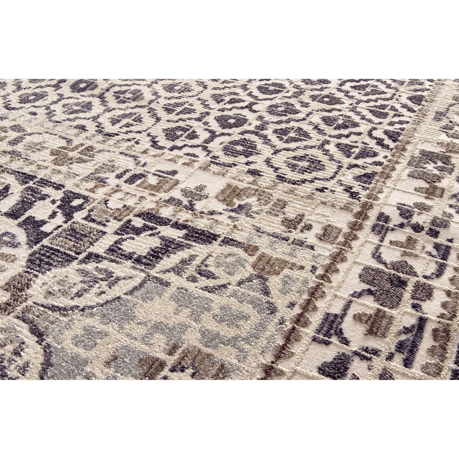 Feizy Kano 3874F Rug in Gray/Ivory