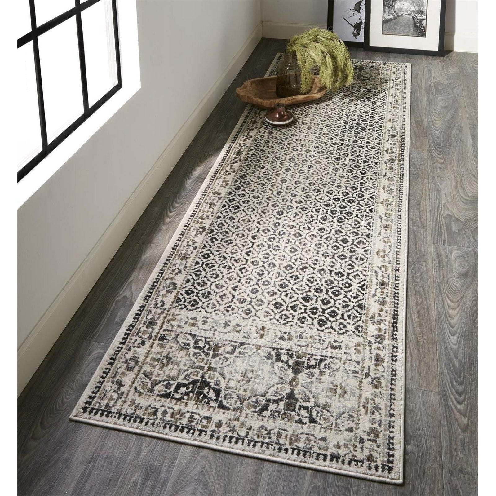 Feizy Kano 3874F Rug in Gray/Ivory