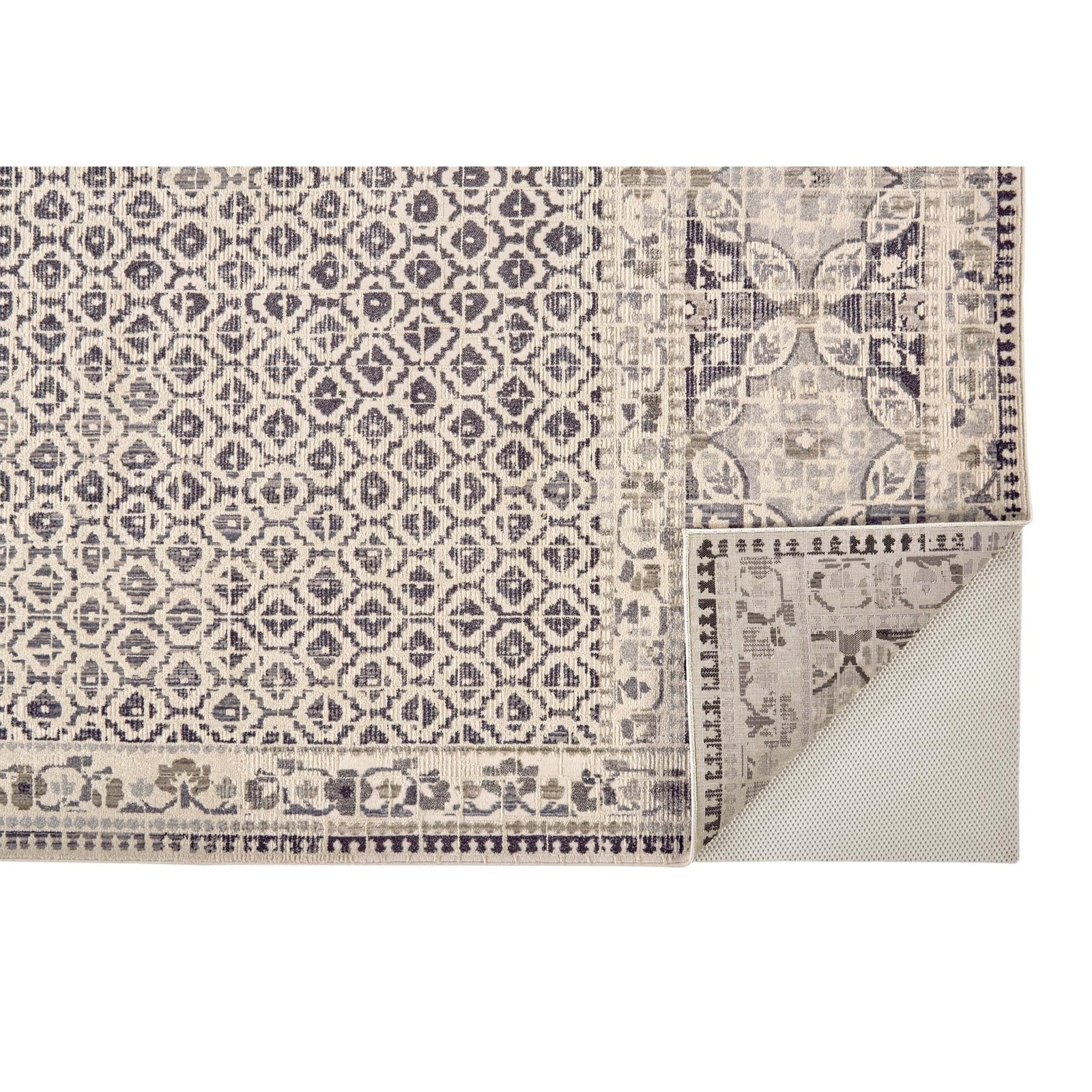 Feizy Kano 3874F Rug in Gray/Ivory