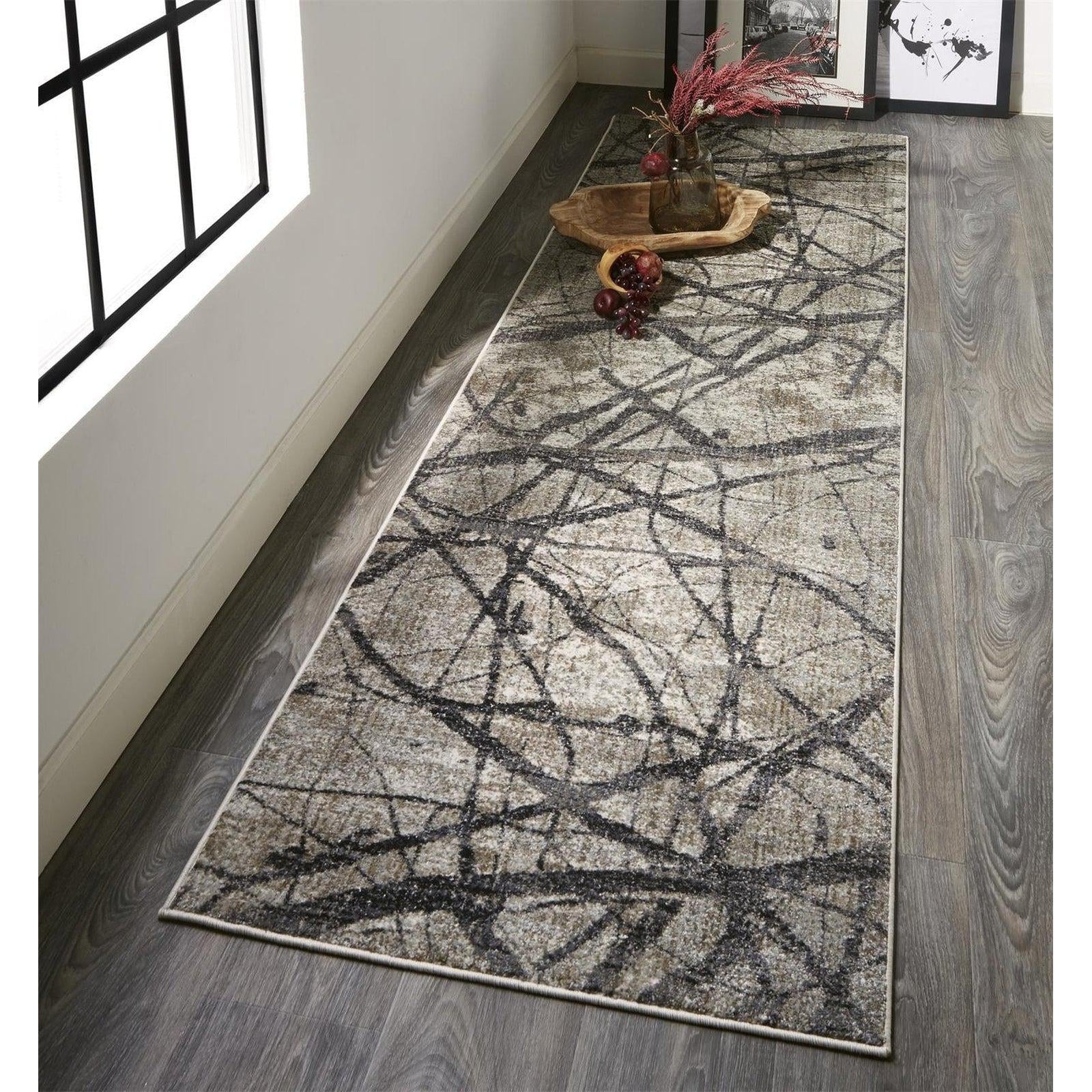 Feizy Kano 3877F Rug in Charcoal/Gray