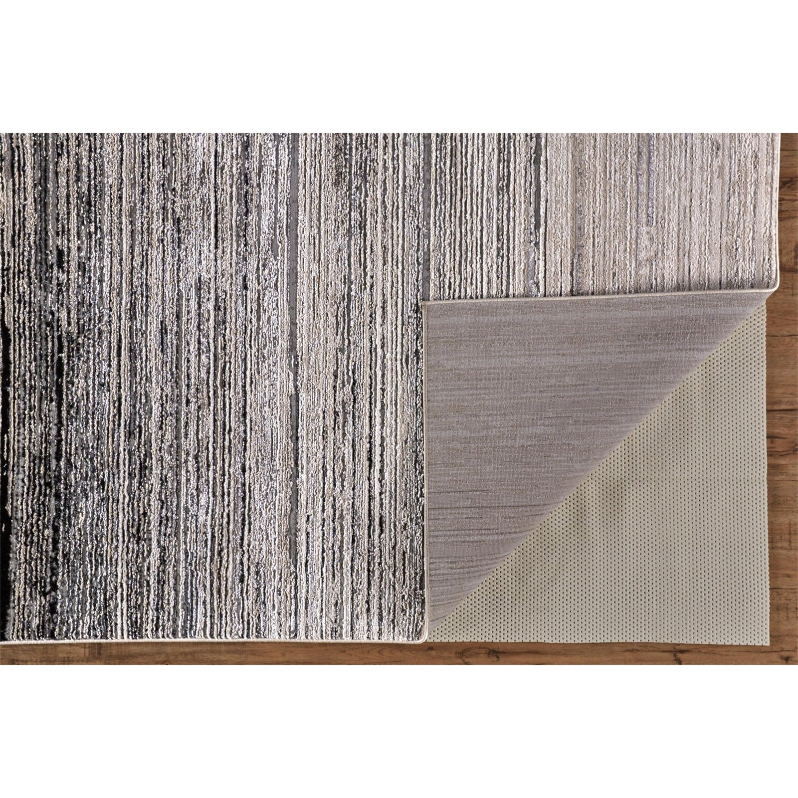 Feizy Micah 3337F Rug in Black/Dark Gray