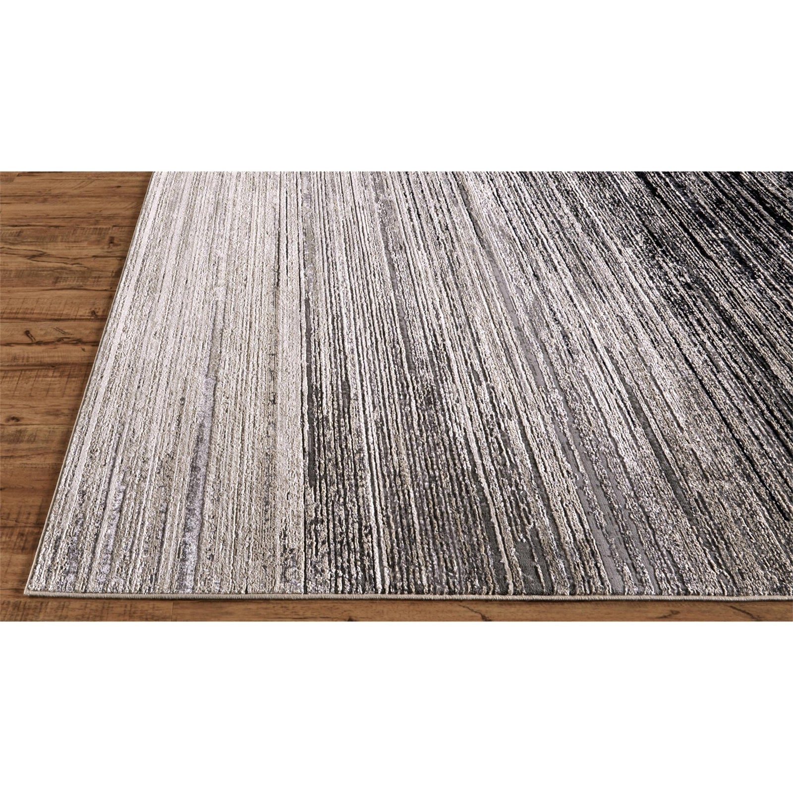 Feizy Micah 3337F Rug in Black/Dark Gray