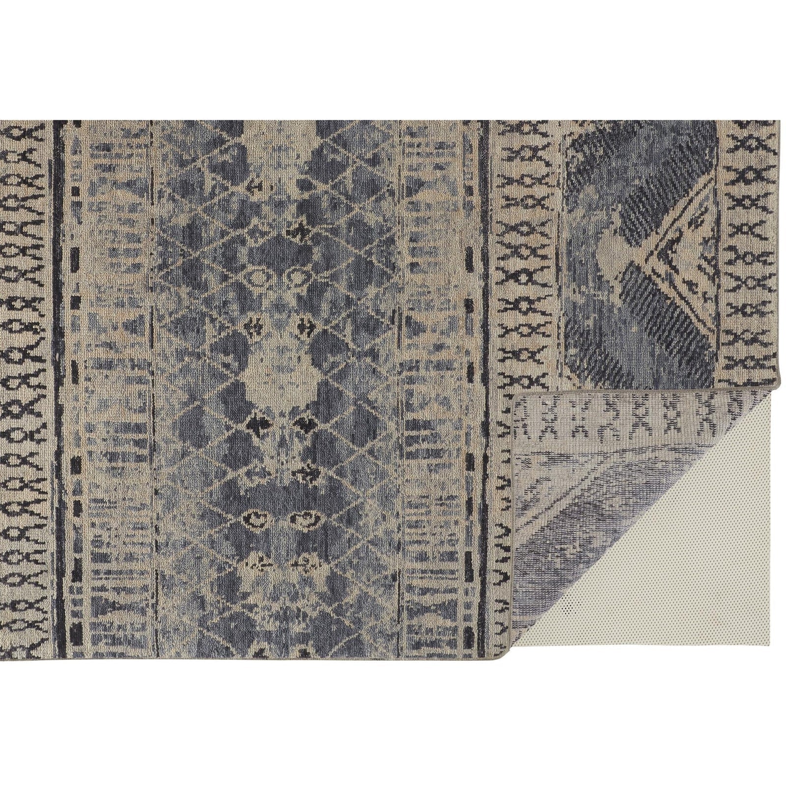 Feizy Palomar 6572F Rug in Blue / Tan