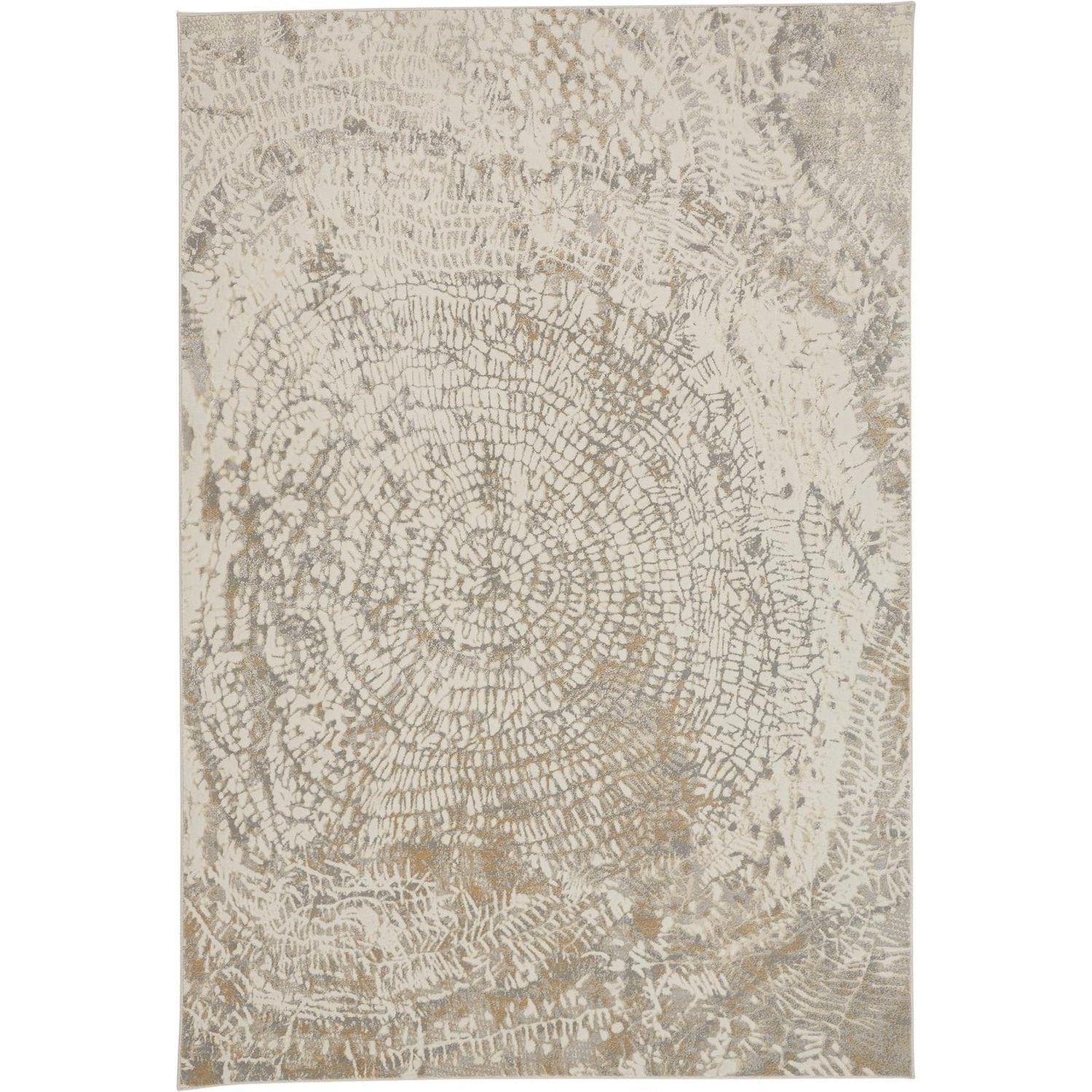Feizy Parker 3702F Rug in Ivory / Gray