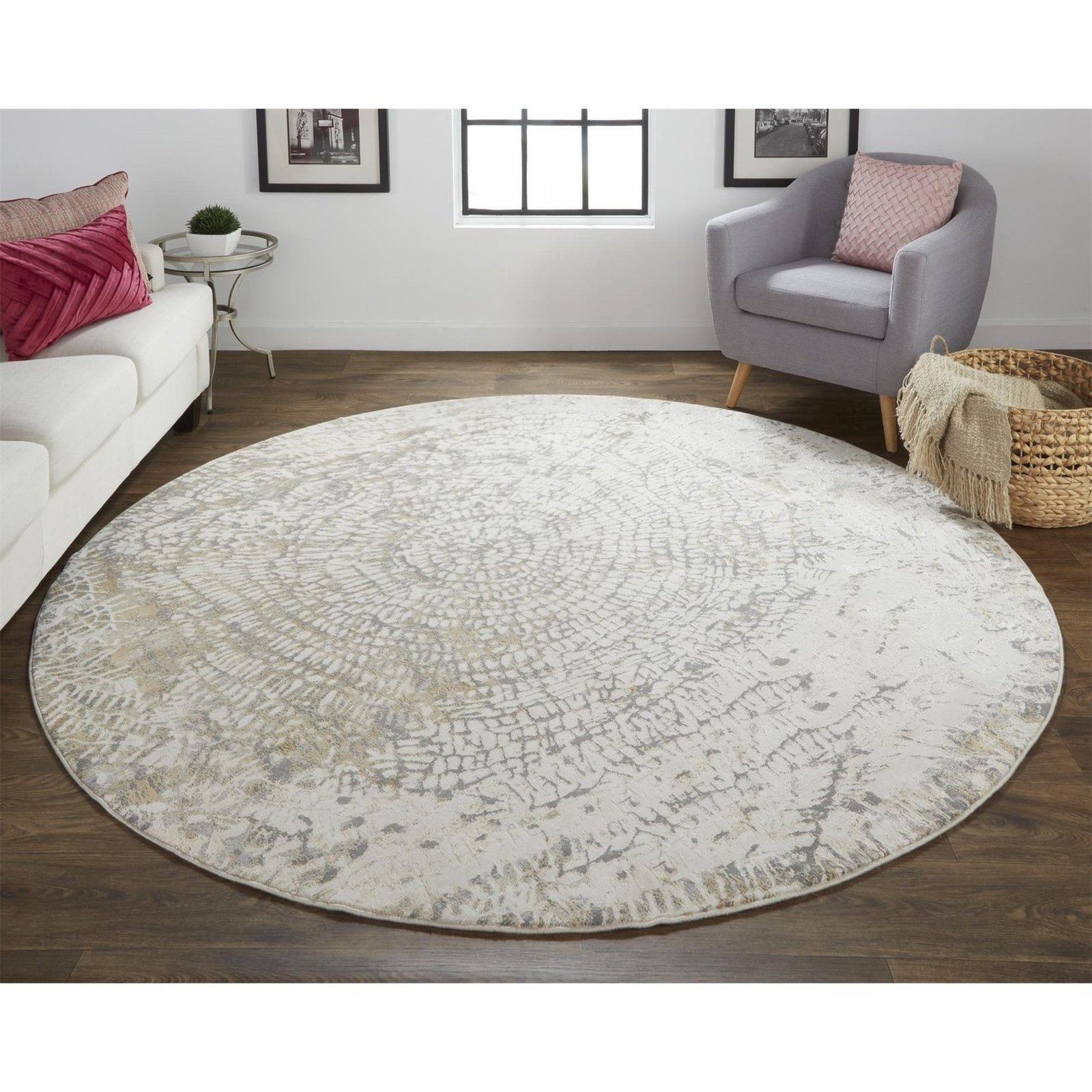 Feizy Parker 3702F Rug in Ivory / Gray