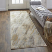Feizy Parker 3704F Rug in Tan / Blue