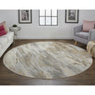 Feizy Parker 3704F Rug in Tan / Blue