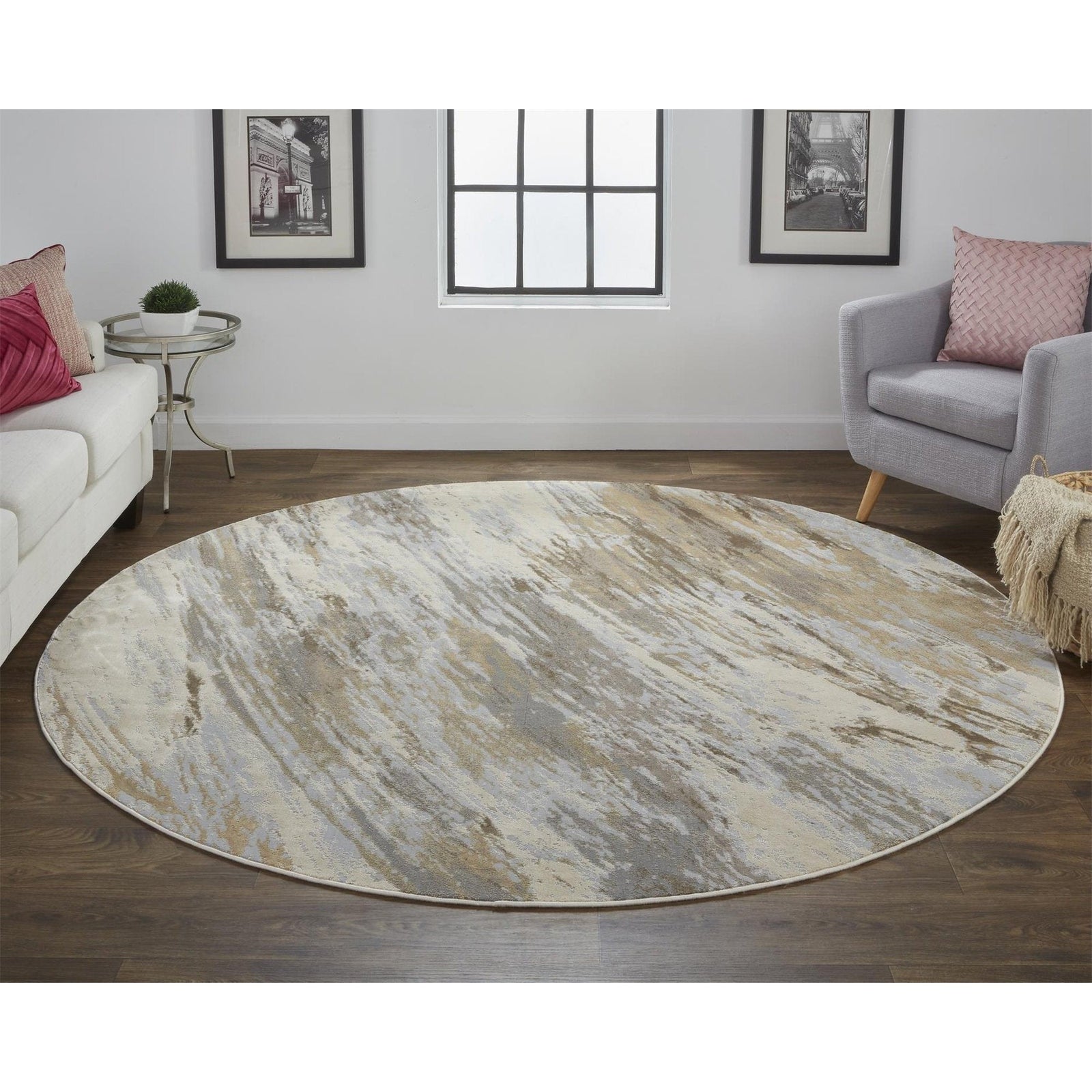 Feizy Parker 3704F Rug in Tan / Blue