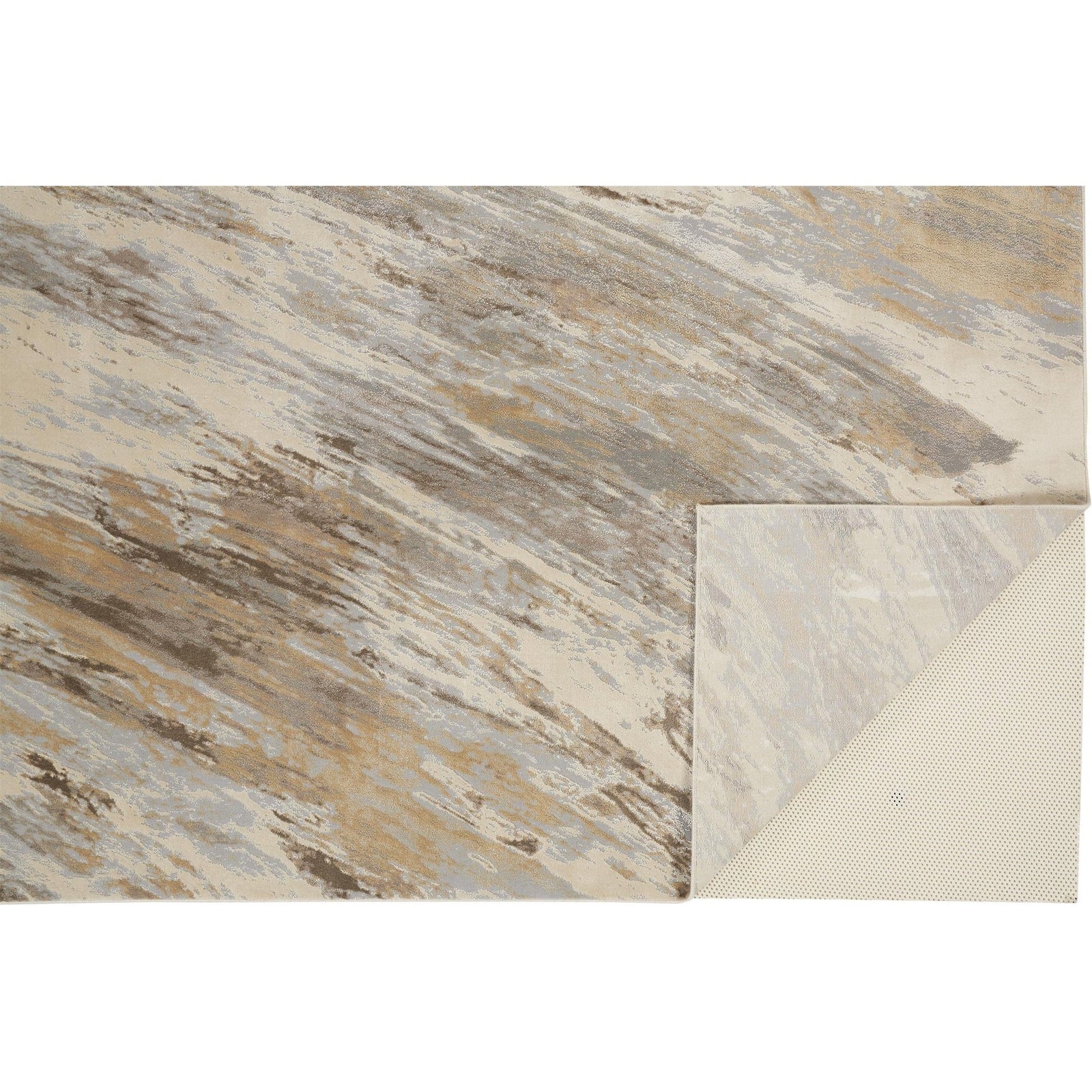 Feizy Parker 3704F Rug in Tan / Blue