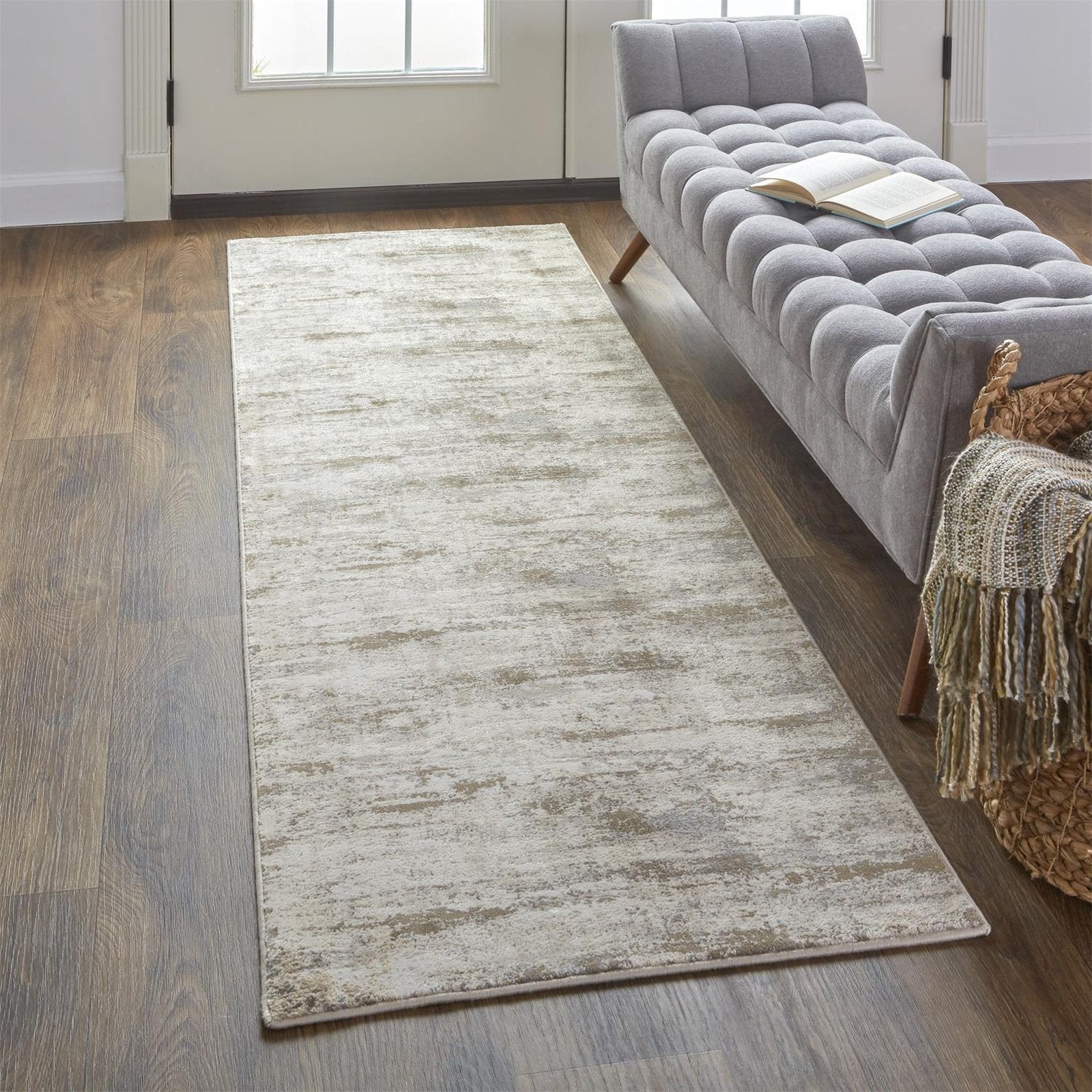 Feizy Parker 3719F Rug in Silver / Beige