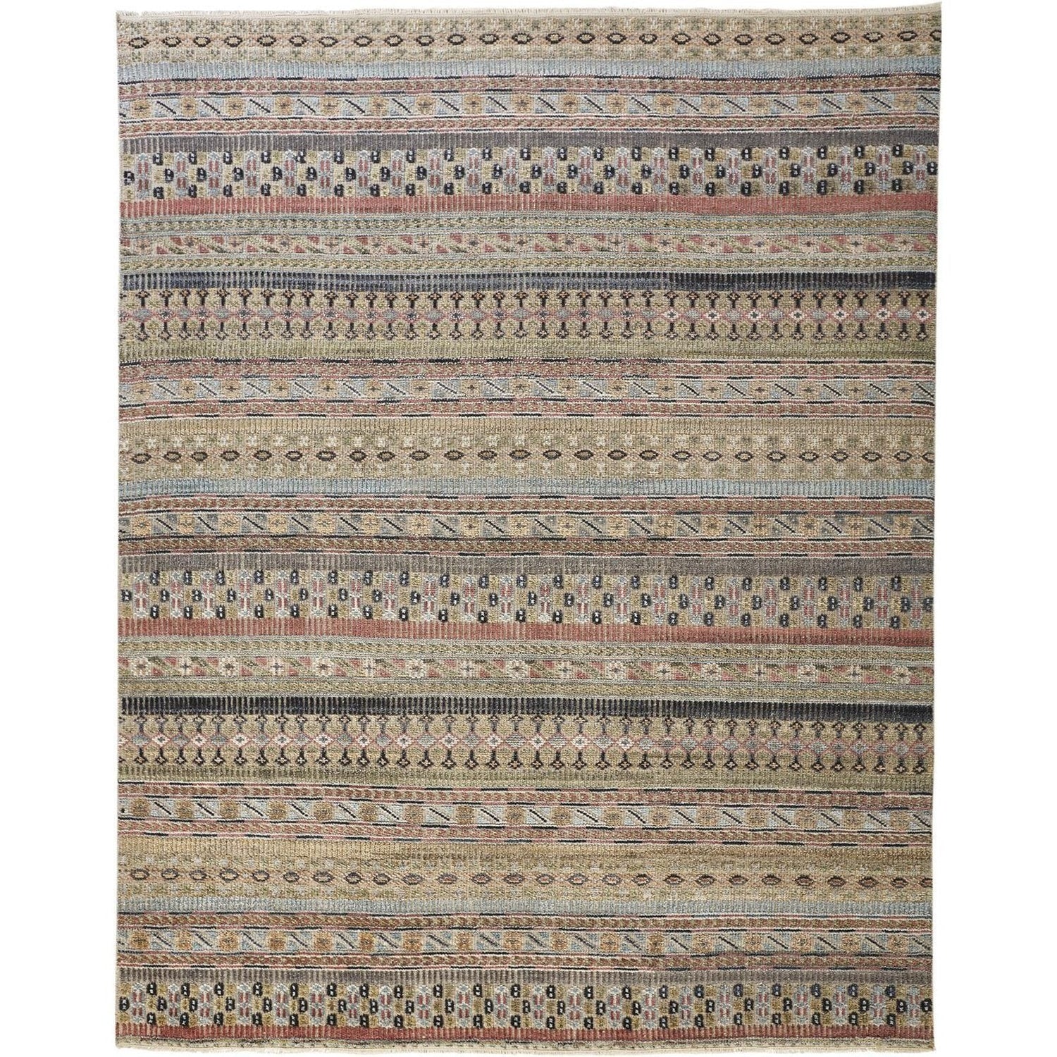 Feizy Payton 6498F Rug in Tan / Blue