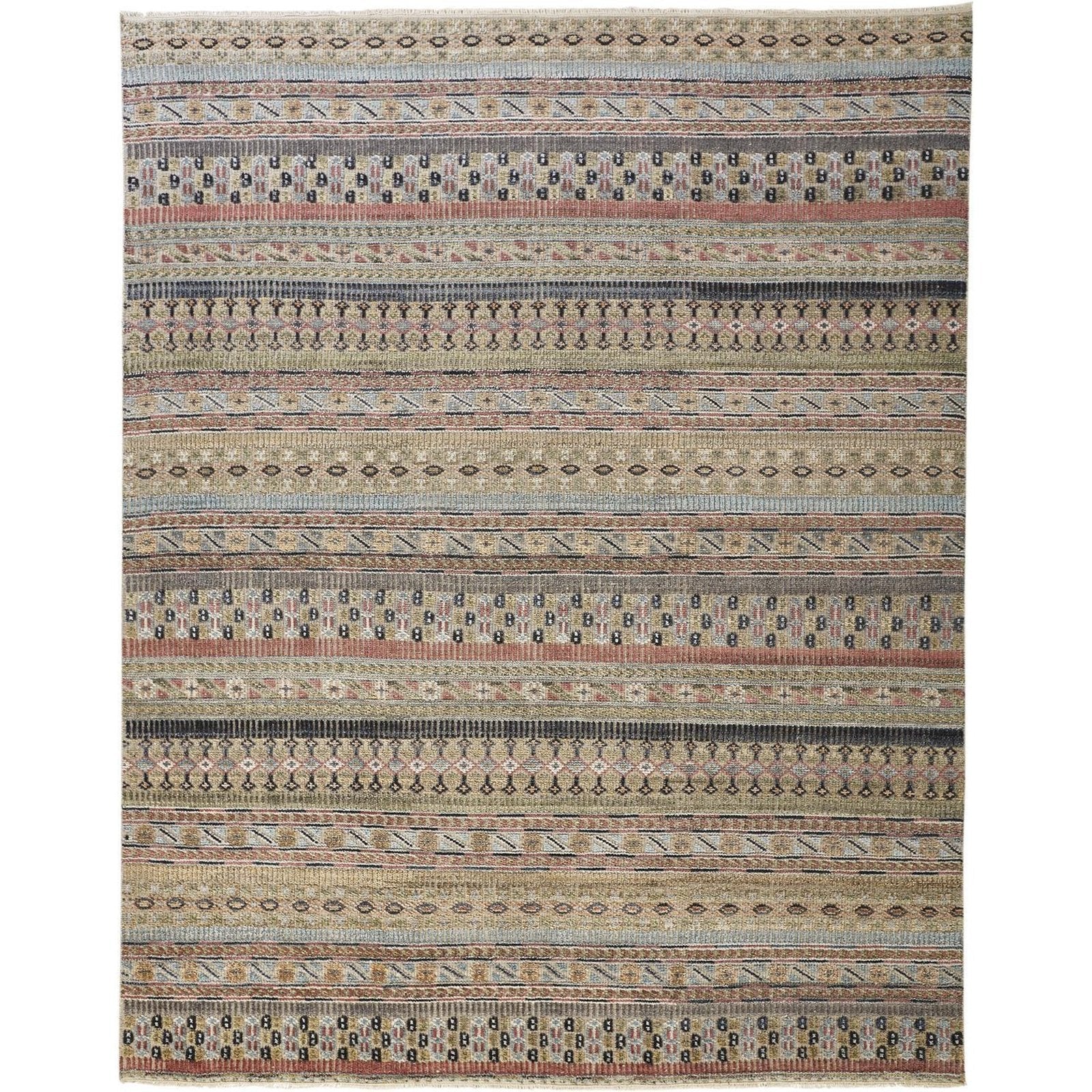 Feizy Payton 6498F Rug in Tan / Blue