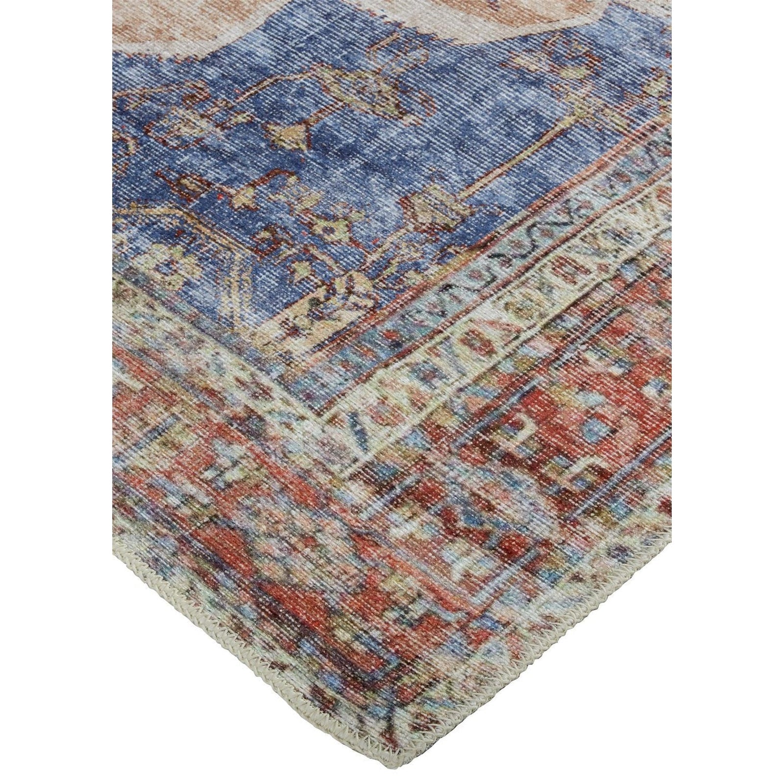 Feizy Percy 39APF Rug in Rust / Blue