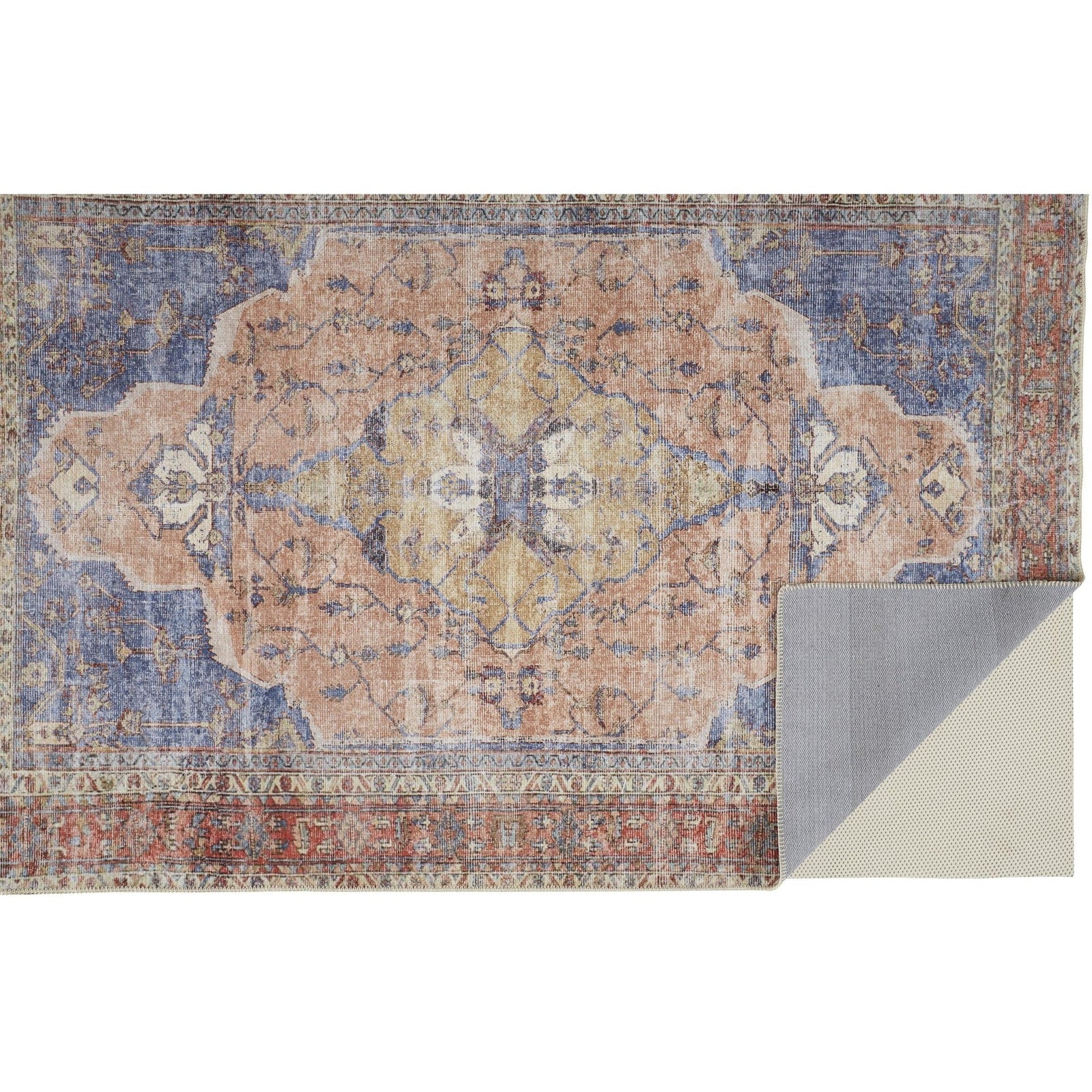 Feizy Percy 39APF Rug in Rust / Blue