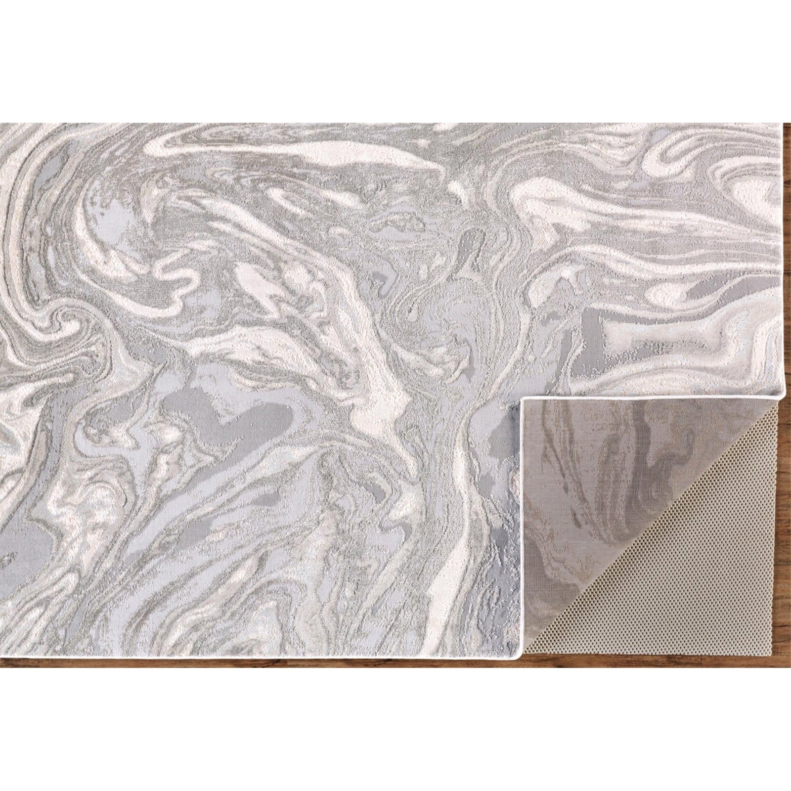 Feizy Prasad 3894F Rug in Light Gray
