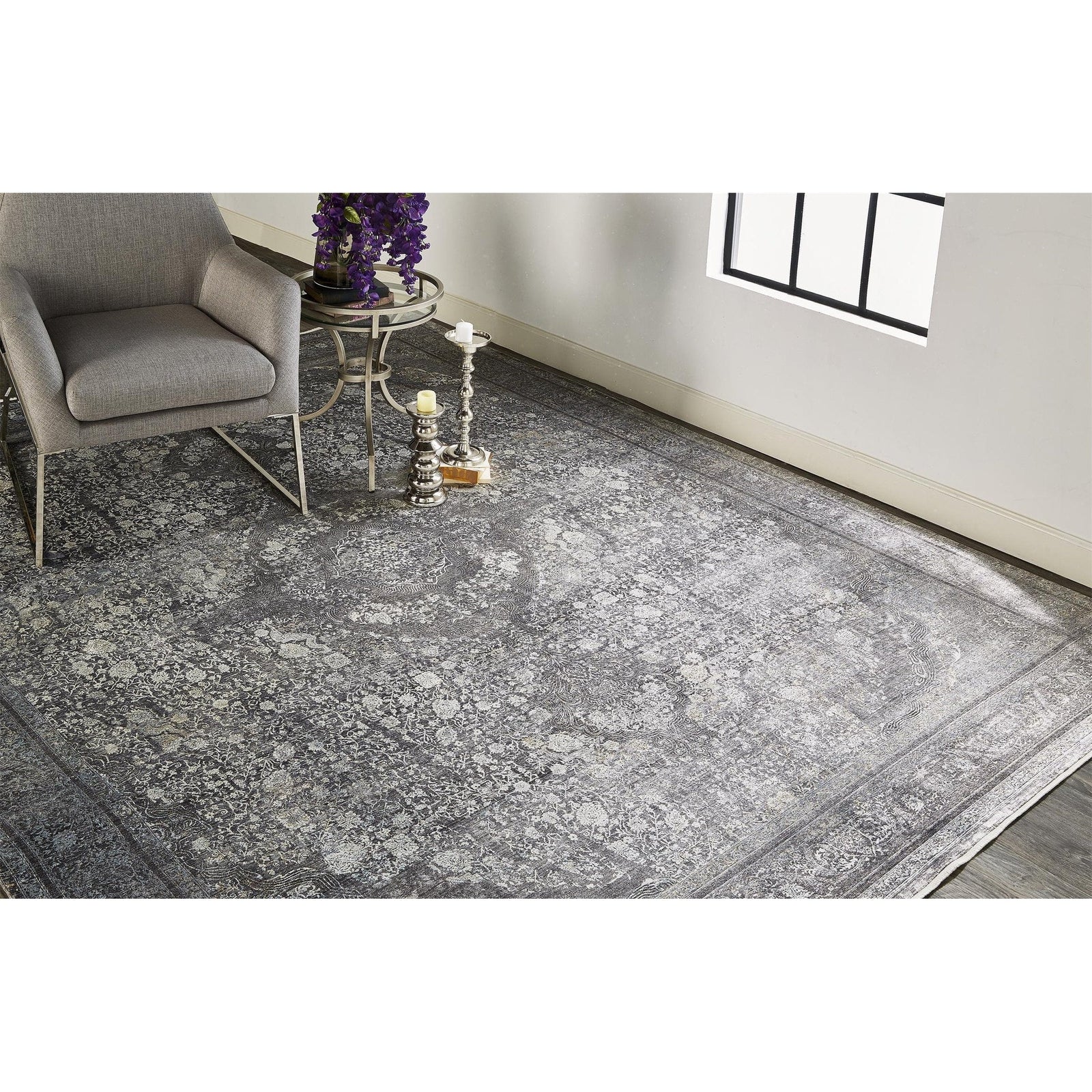 Feizy Sarrant 3967F Rug in Charcoal