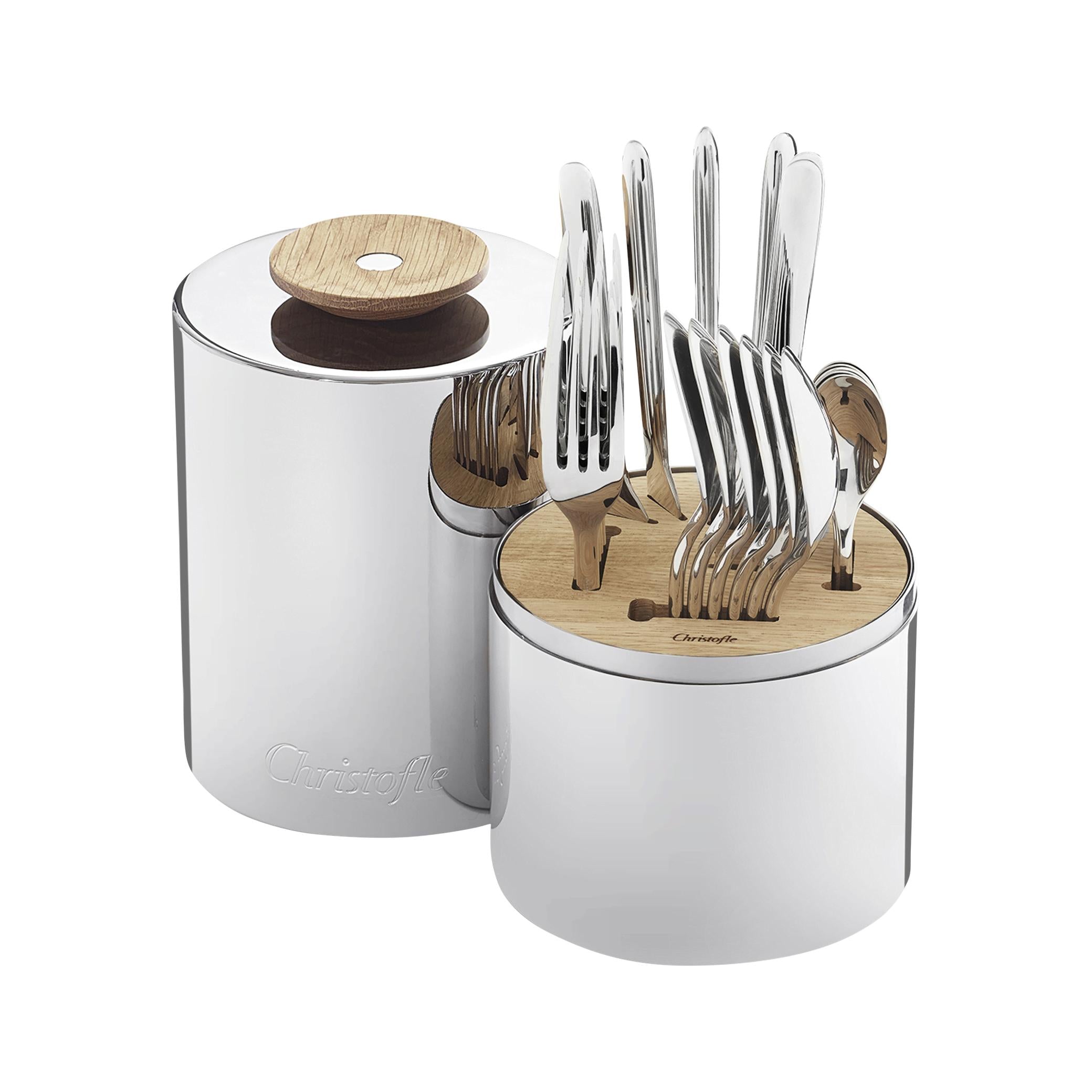 Christofle Essential 24-Piece SS Flatware Set With Storage Capsule